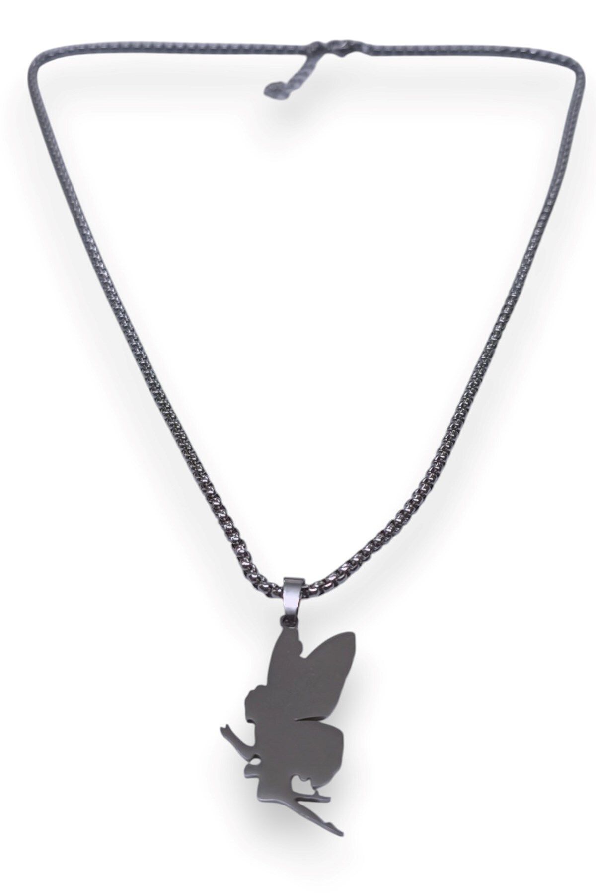 X-Lady Accessories Gümüş Renk Peri Model Unisex Arnavut Zincir Çelik Kolye - 3313