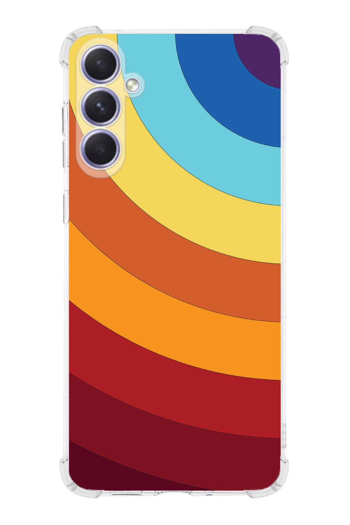 PrintiFy PrinriFy Samsung Galaxy A56 Uyumlu Renk Cümbüşü 1 Baskılı Şeffaf Köşe Korumalı Antişok Kılıf