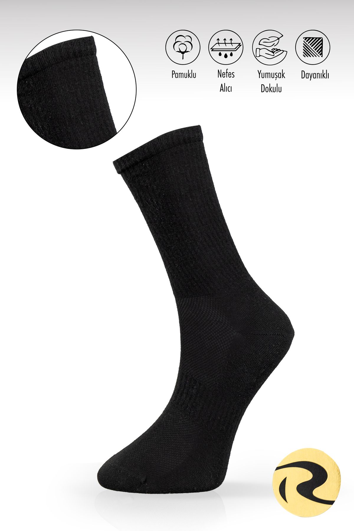 Roff Pamuklu Erkek Düz Tenis Çorap Tekli