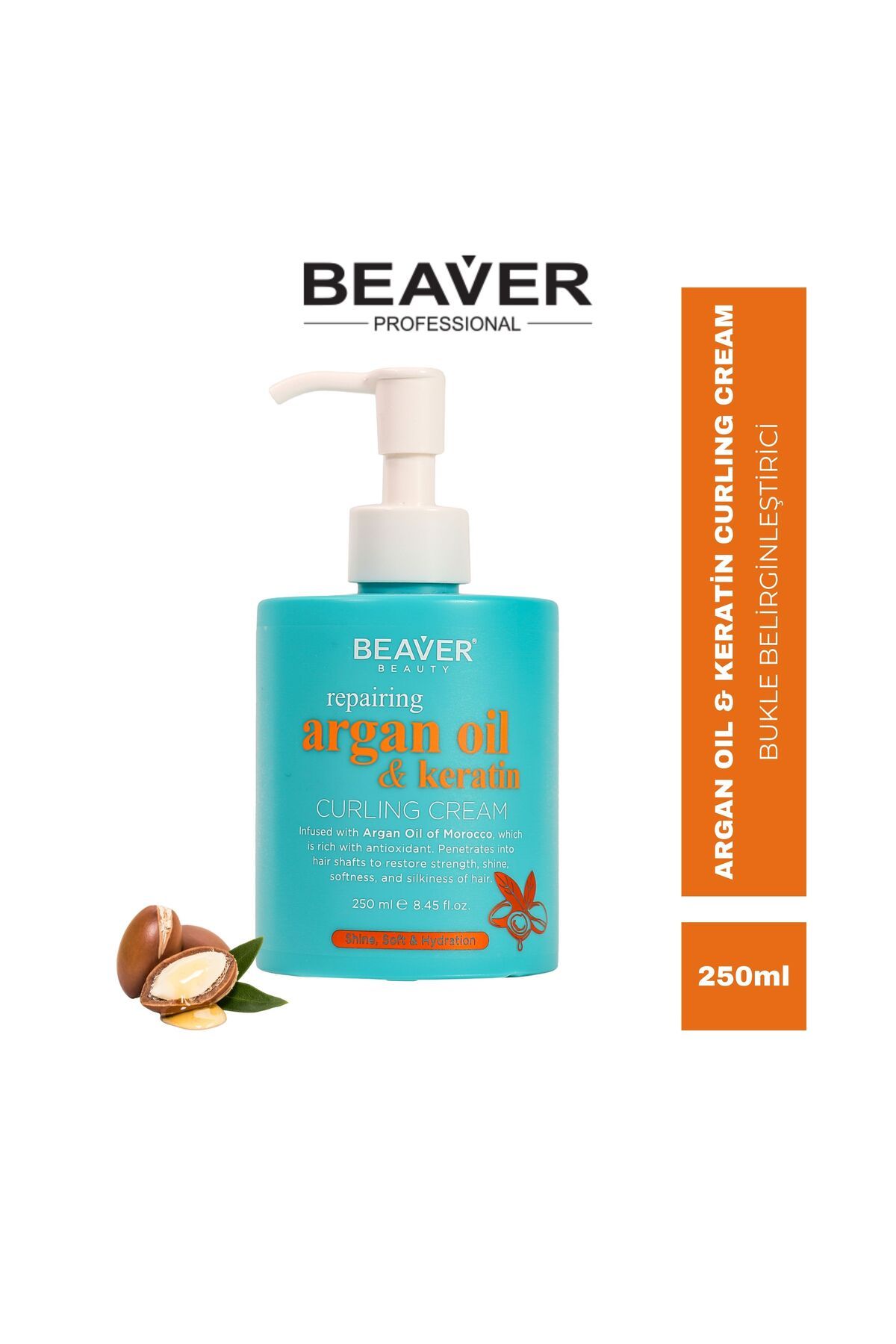 Beaver Argan Keratin Bukle Belirginleştirici Saç Kremi 250ml | Şekillendirici, Ağırlaştırmaz