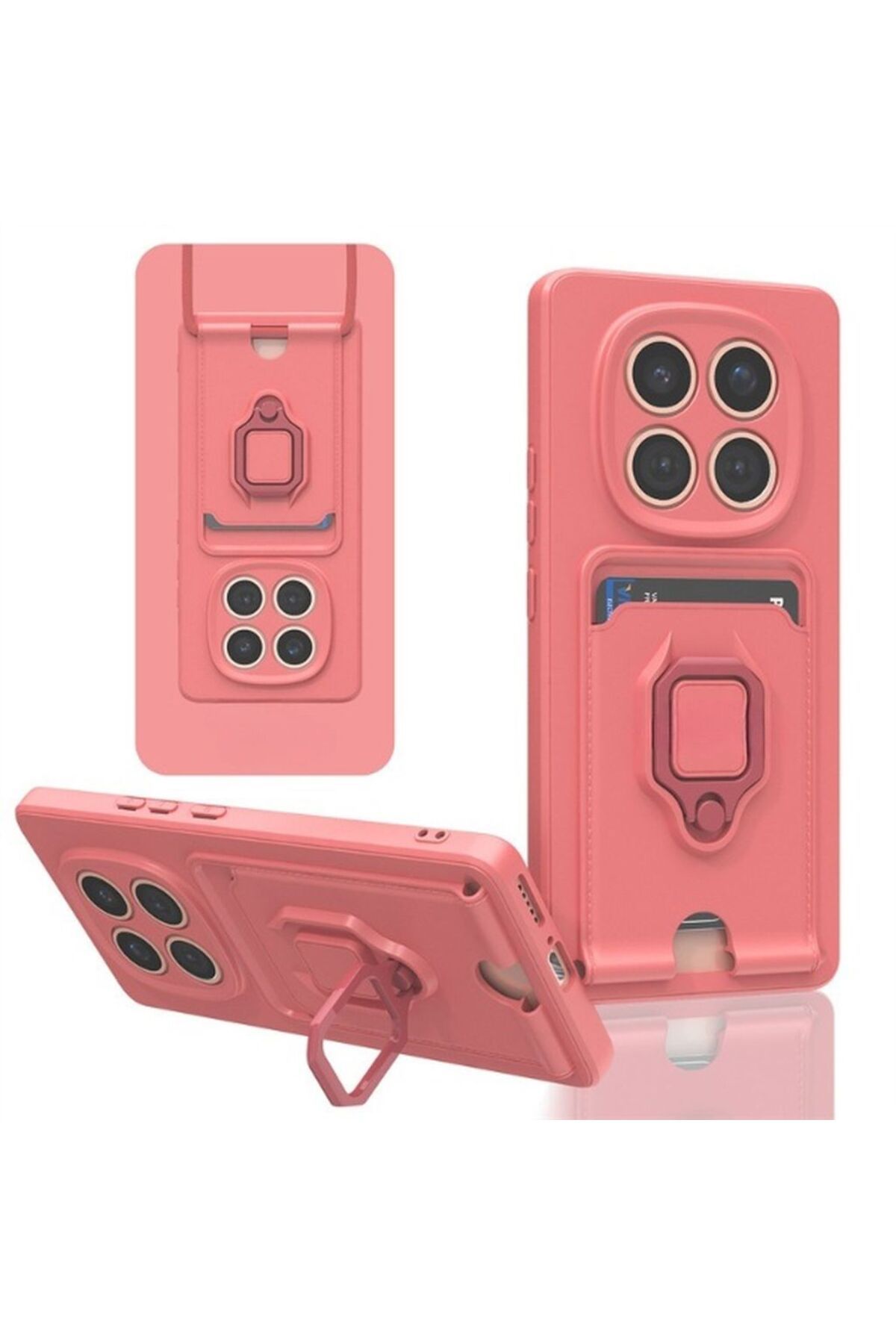 Rivor Xiaomi Redmi Note 14 Pro Plus Uyumlu Kılıf Kamera Koruma Sürgülü Kartvizitli Kartlıklı Standlı Kapak