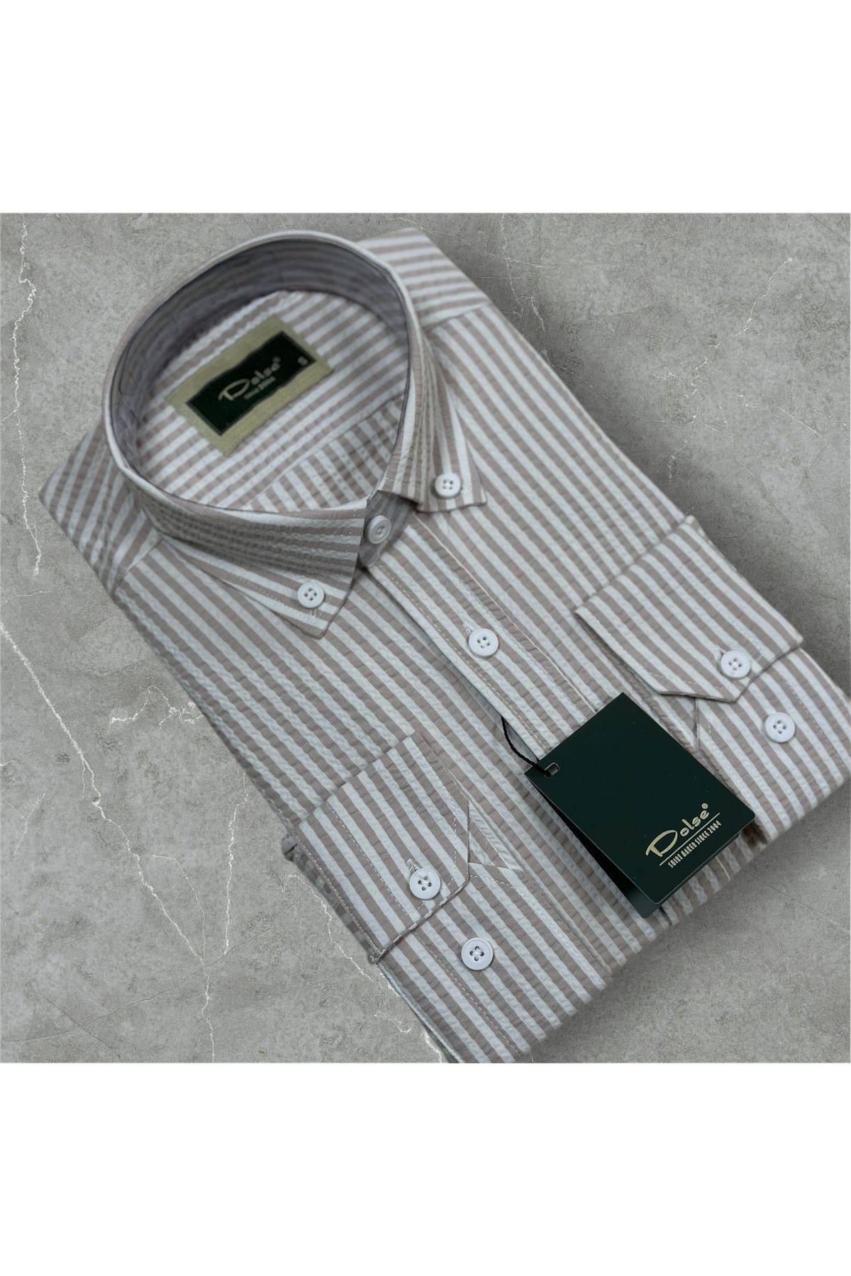 DOLSE Slimfit Premium Gofre Kumaş Erkek Gömlek