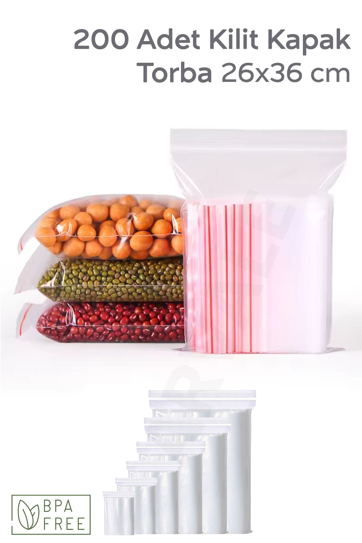 ARVALE Kilitli Buzdolabı Poşeti | Ziplock Bpa Free |derin Dondurucu Uyumlu Saklama Poşeti 26x36 Cm - 100'lü