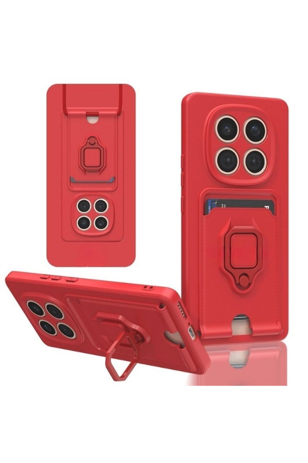 Rivor Xiaomi Redmi Note 14 Pro Plus Uyumlu Kılıf Kamera Koruma Sürgülü Kartvizitli Kartlıklı Standlı Kapak