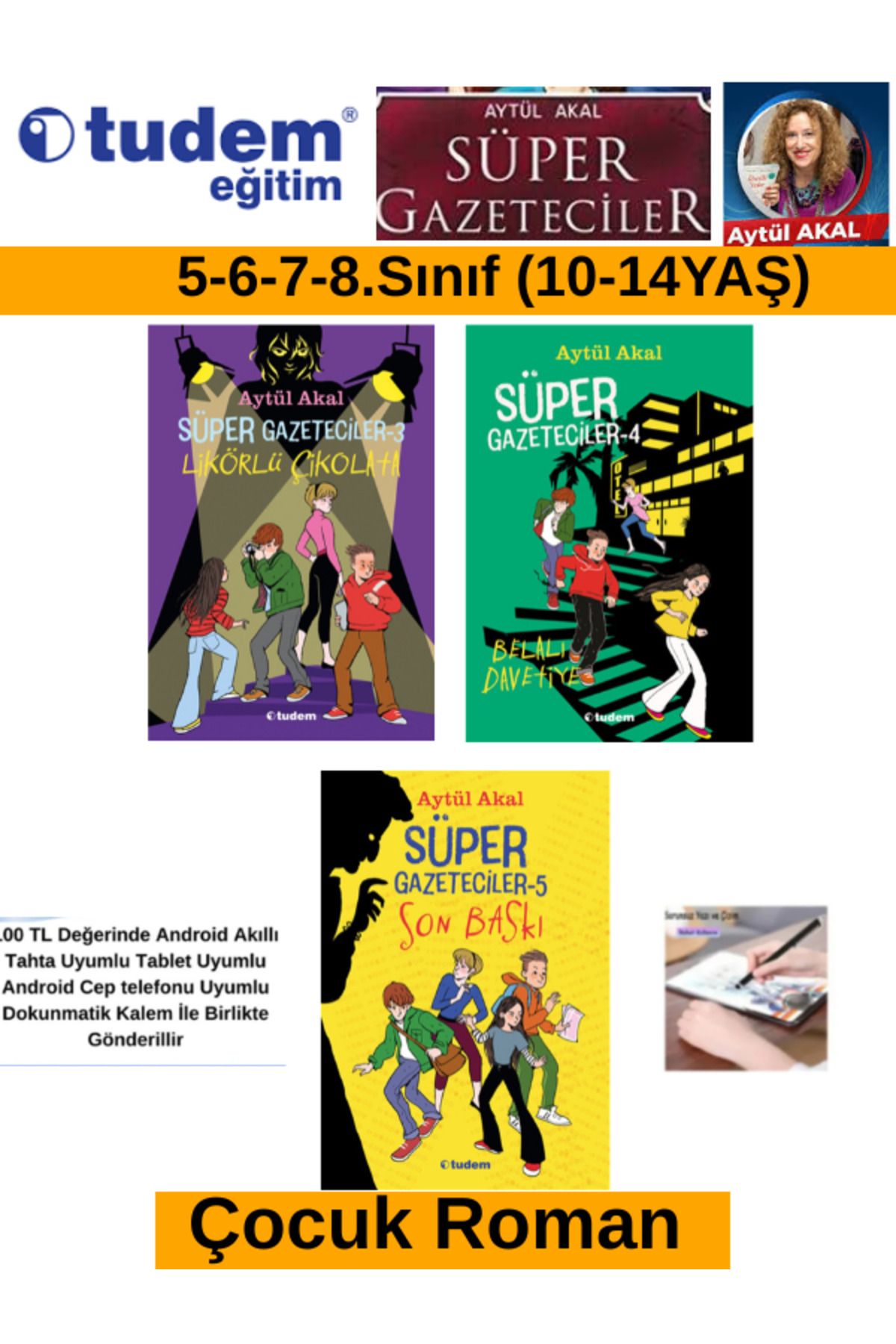 Fenomen Yayıncılık Süper Gazeteciler 3-4-5 Çocuk Roman Seti(5-6-7-8.Sınıf)(Aytül Akal)(10-14 Yaş)