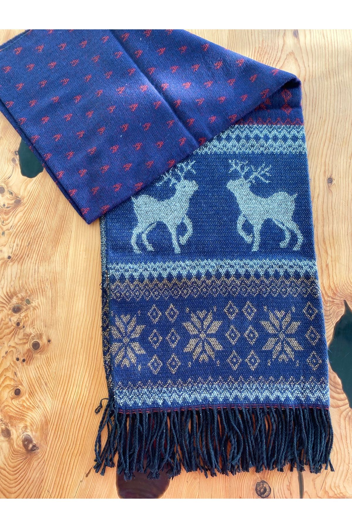 Bohemian Yılbaşı Temalı Triko Atkı Şal