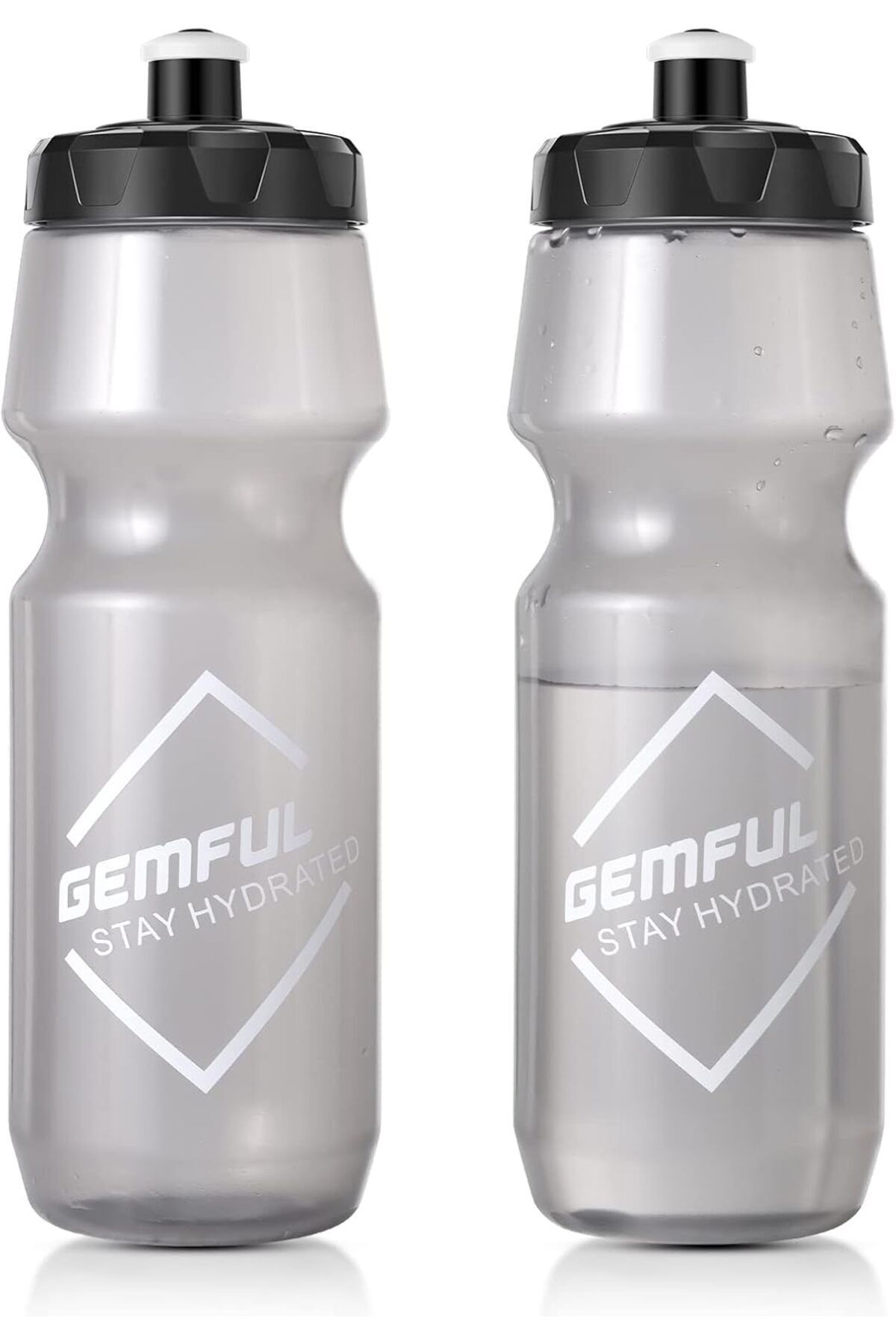 GEMFUL 750ml Sıkma Su Şişesi 2'li Paket BPA İçermeyen, Çevre Dostu, Sızdırmaz Kapaklı
