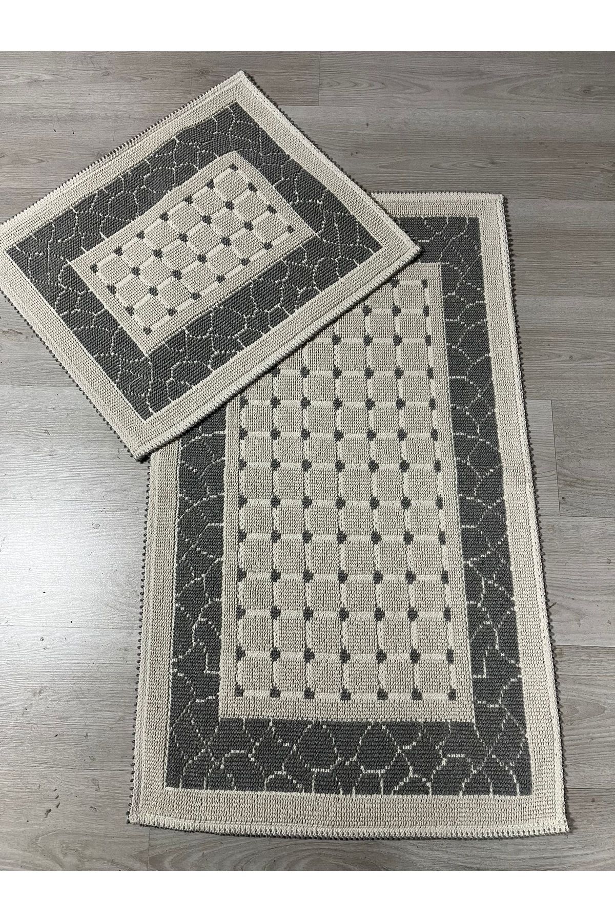 Çelsa Home Bukle 2'li Banyo Paspas Takımı Mozaik Gri