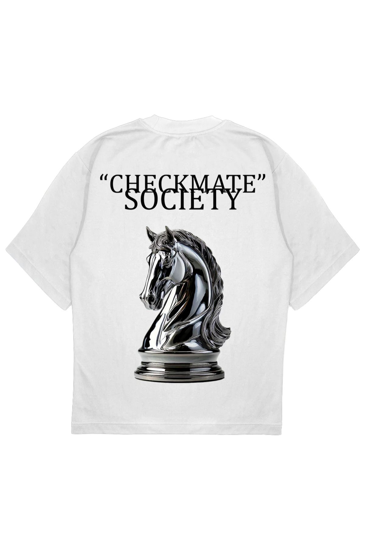 SVART WEAR CHECKMATE SOCİETY Baskılı T-Shirt OVERSIZE Tişört chess