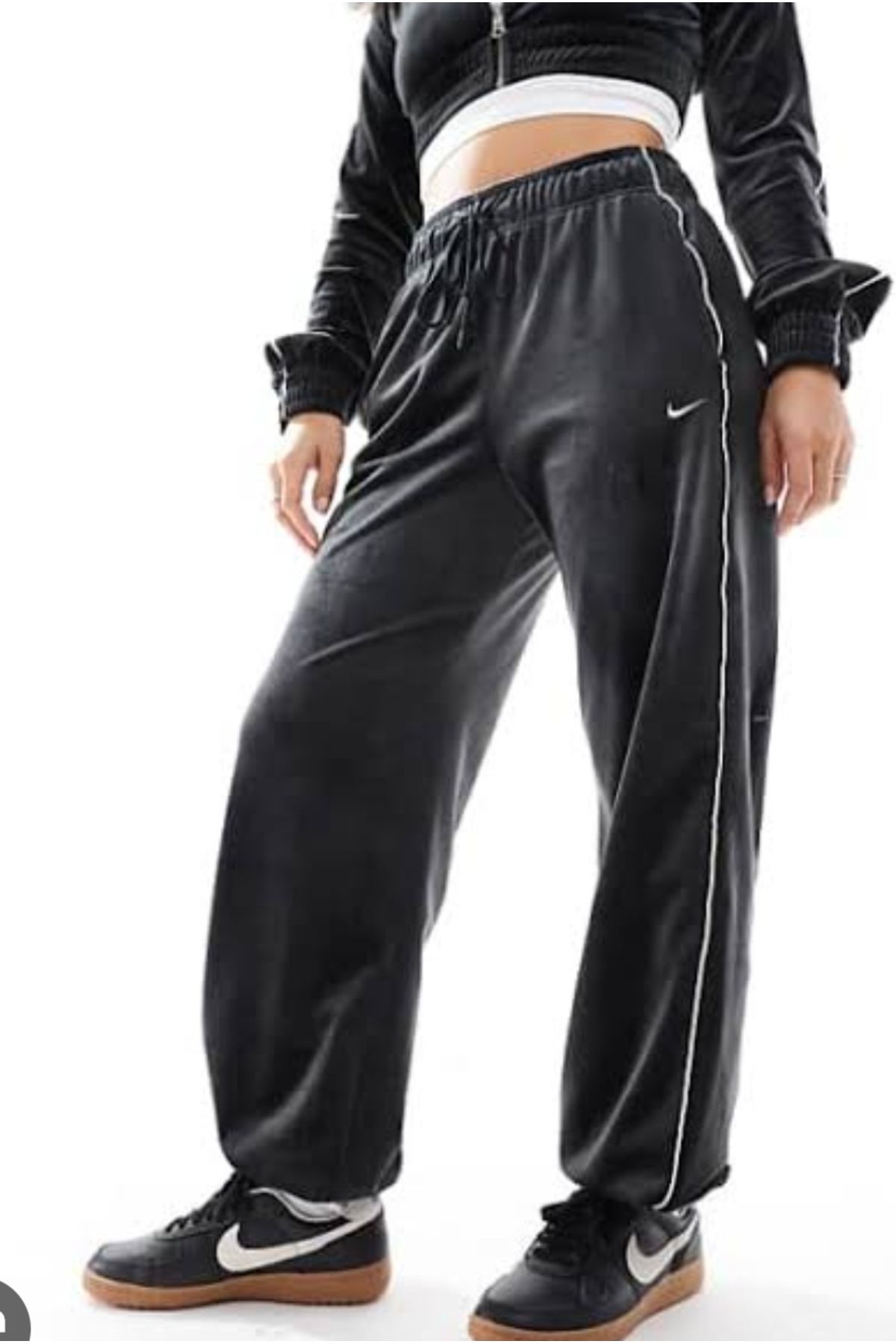 Nike Sportswear Collection Mid-Rise Velour eşofman altı yakamoz spor