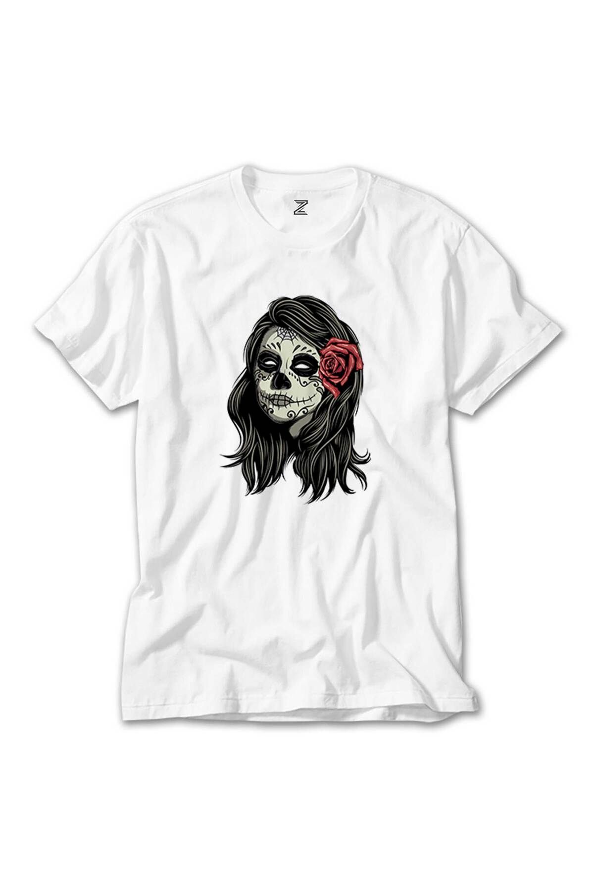 WAKHA La Calavera Portre Beyaz Tişört
