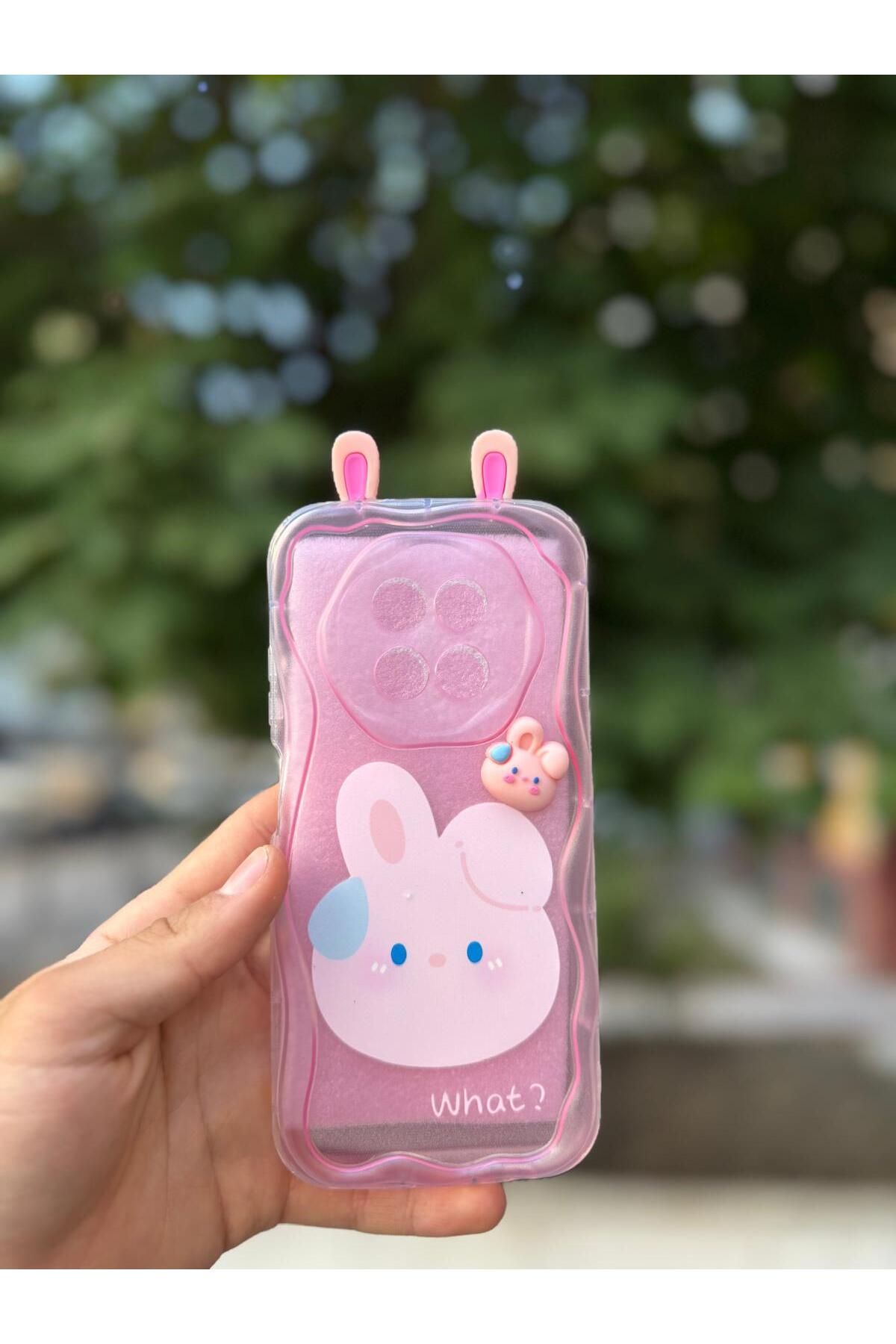 LioTech Realme 12 Uyumlu Kurbağa Desenli Kulak Desenli Darbe Emici Özelliğe Sahip Kılıf