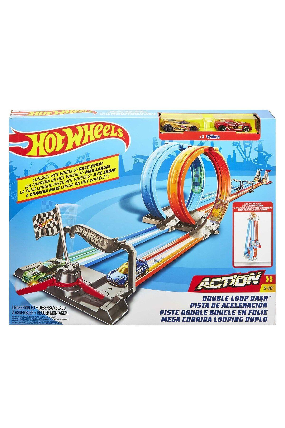 HOT WHEELS GFH85 Hot Wheels Çift Çemberde Depar Pist Seti