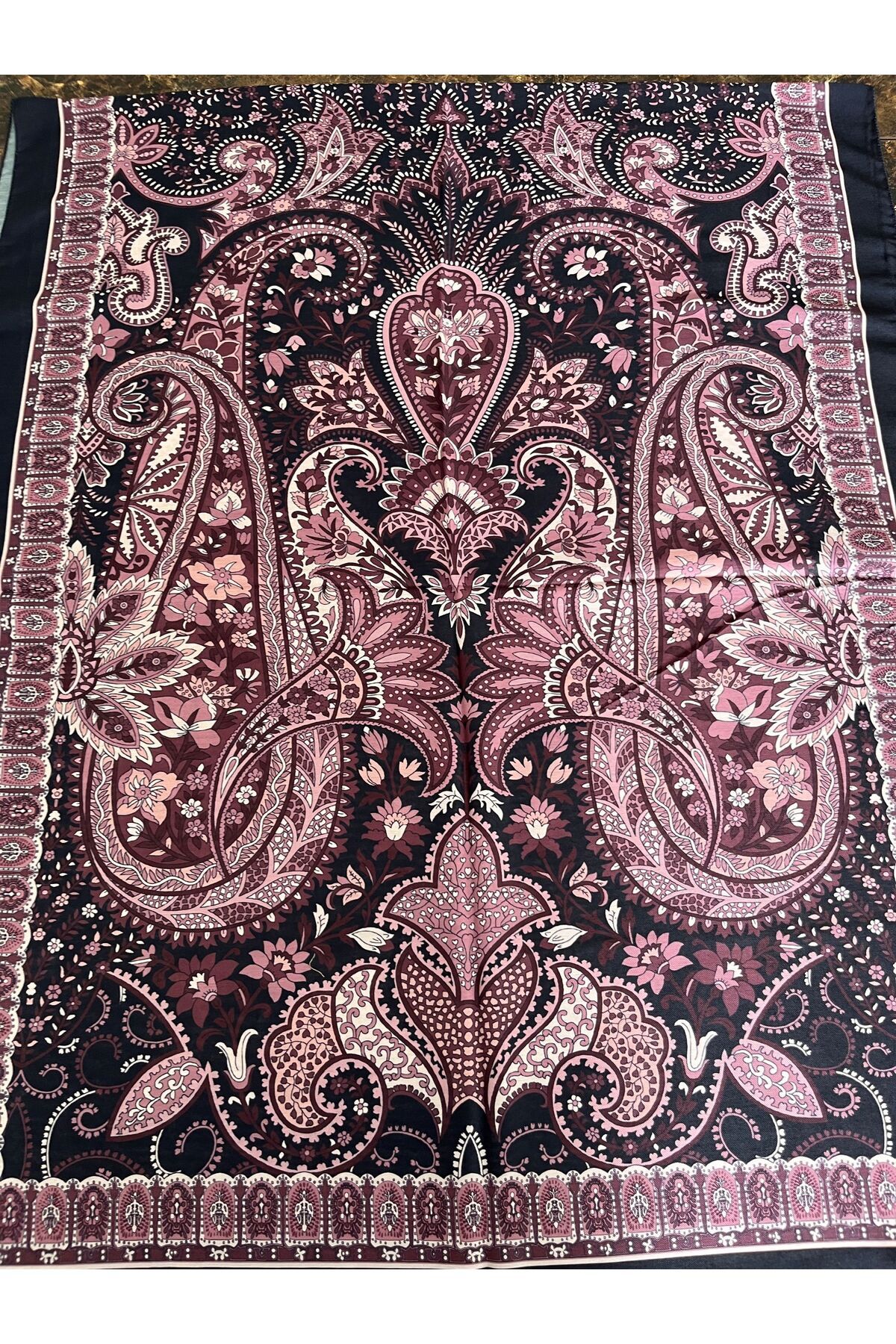 AYN TİCARET Pembe Etnik Desen Şal