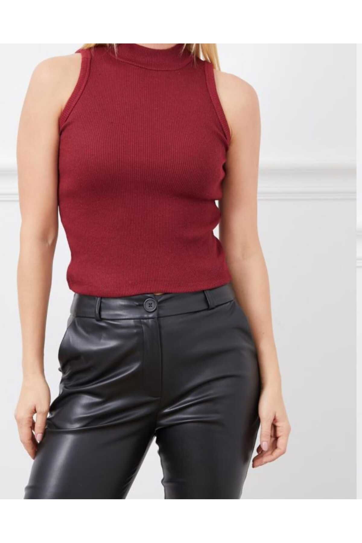 shop FİTİLLİ BALIKÇI YAKA CROP BODY