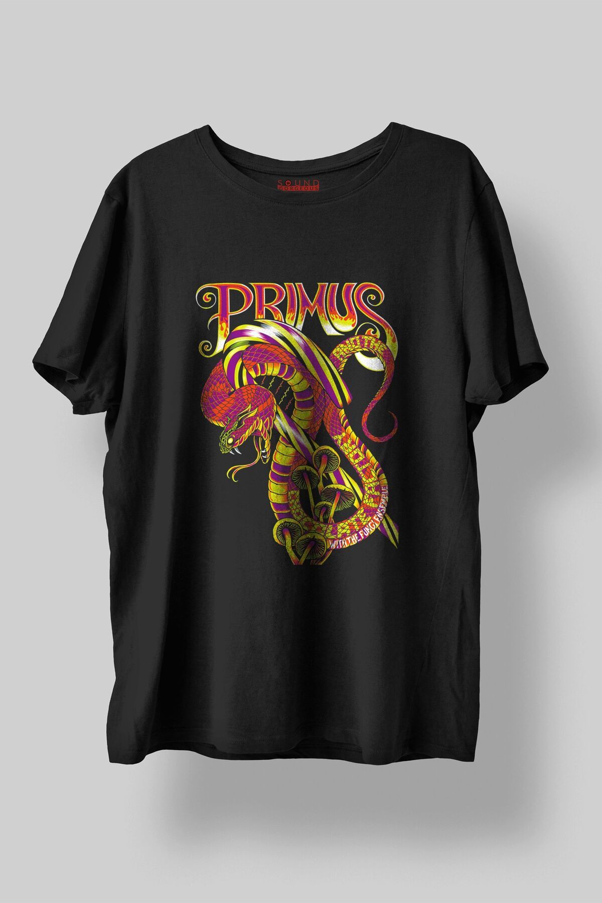 Sound Gorgeous Primus Müzik Baskılı Regular Fit Unisex Siyah T-Shirt %100 Pamuk No:0287