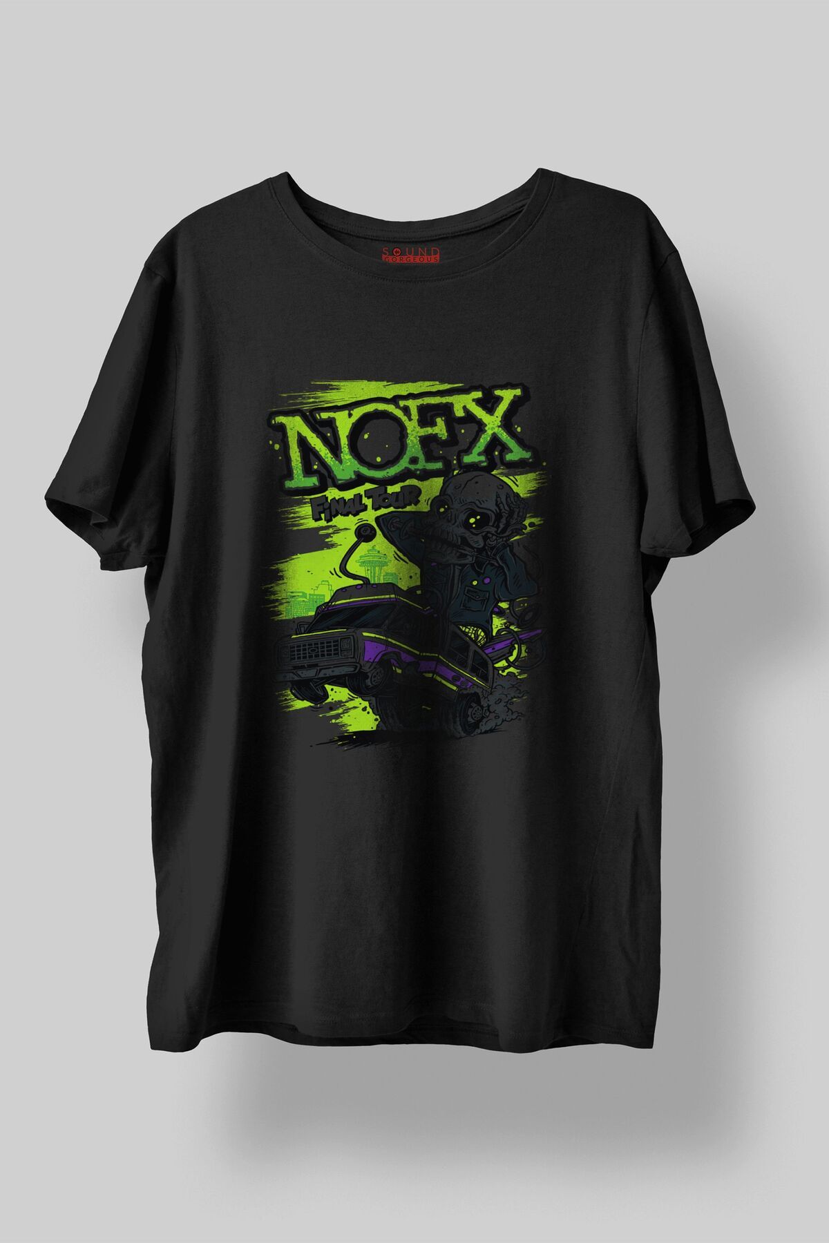 Sound Gorgeous NOFX Müzik Baskılı Regular Fit Unisex Siyah T-Shirt %100 Pamuk No:0249