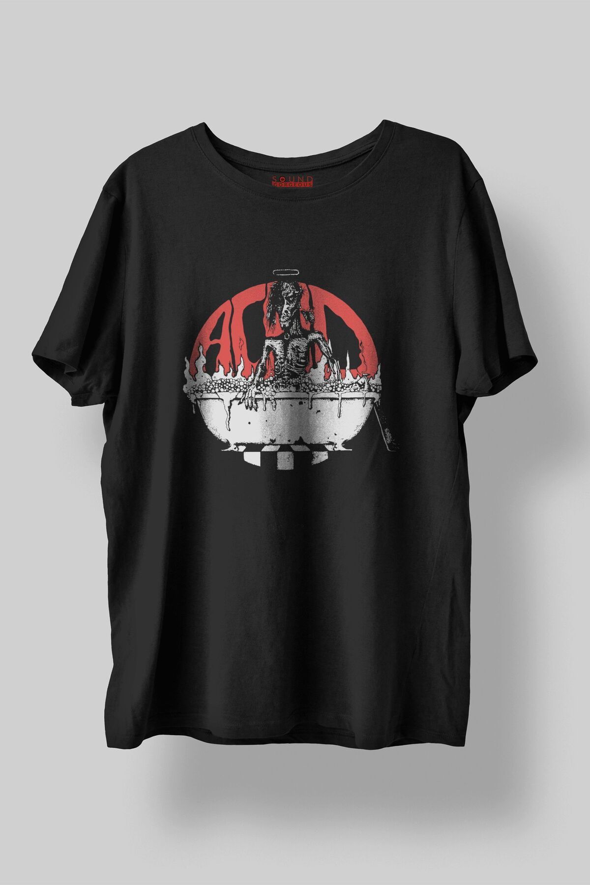 Sound Gorgeous Acid Bath Müzik Baskılı Regular Fit Unisex Siyah T-Shirt %100 Pamuk No:0011