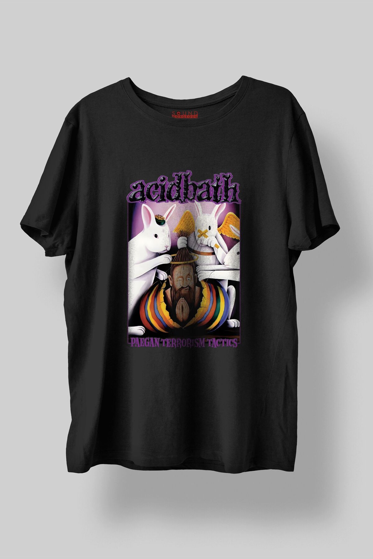 Sound Gorgeous Acid Bath Müzik Baskılı Regular Fit Unisex Siyah T-Shirt %100 Pamuk No:0019