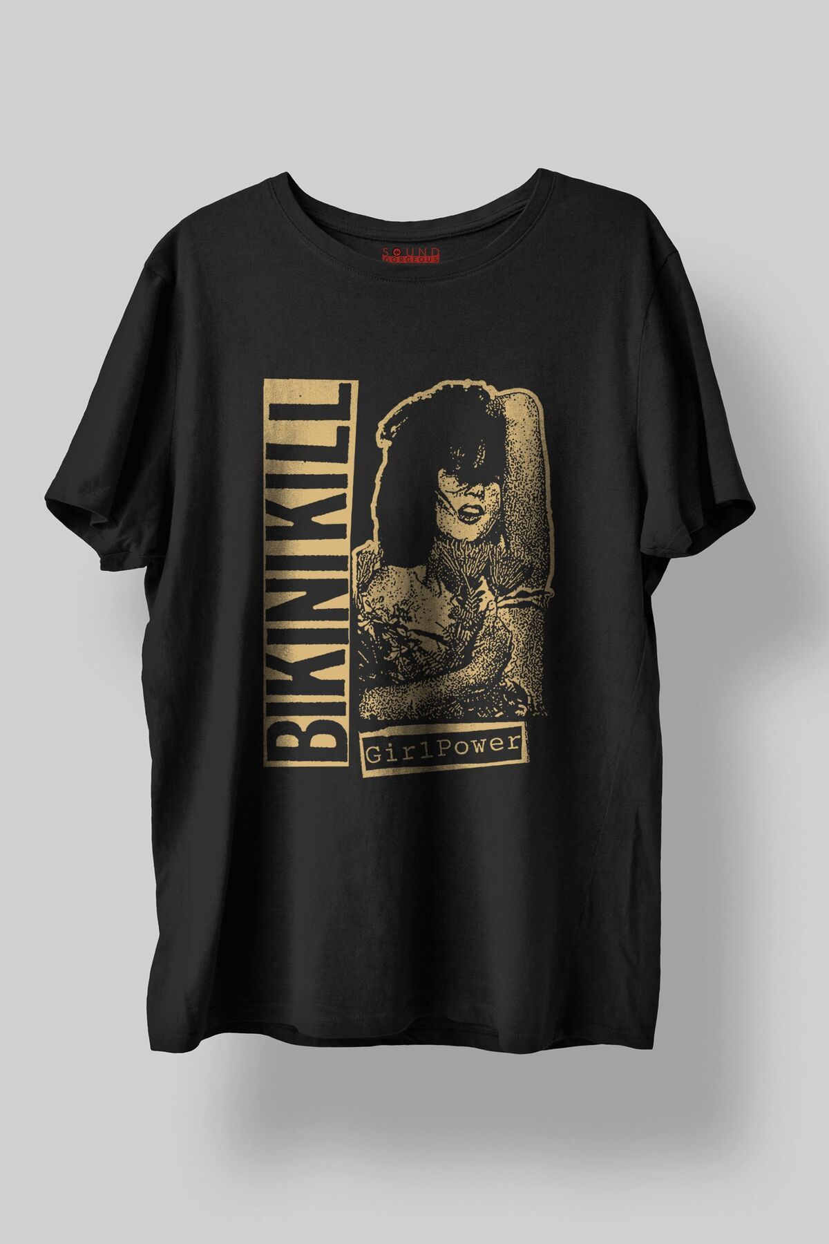 Sound Gorgeous Bikini K*ll Müzik Baskılı Regular Fit Unisex Siyah T-Shirt %100 Pamuk No:0043
