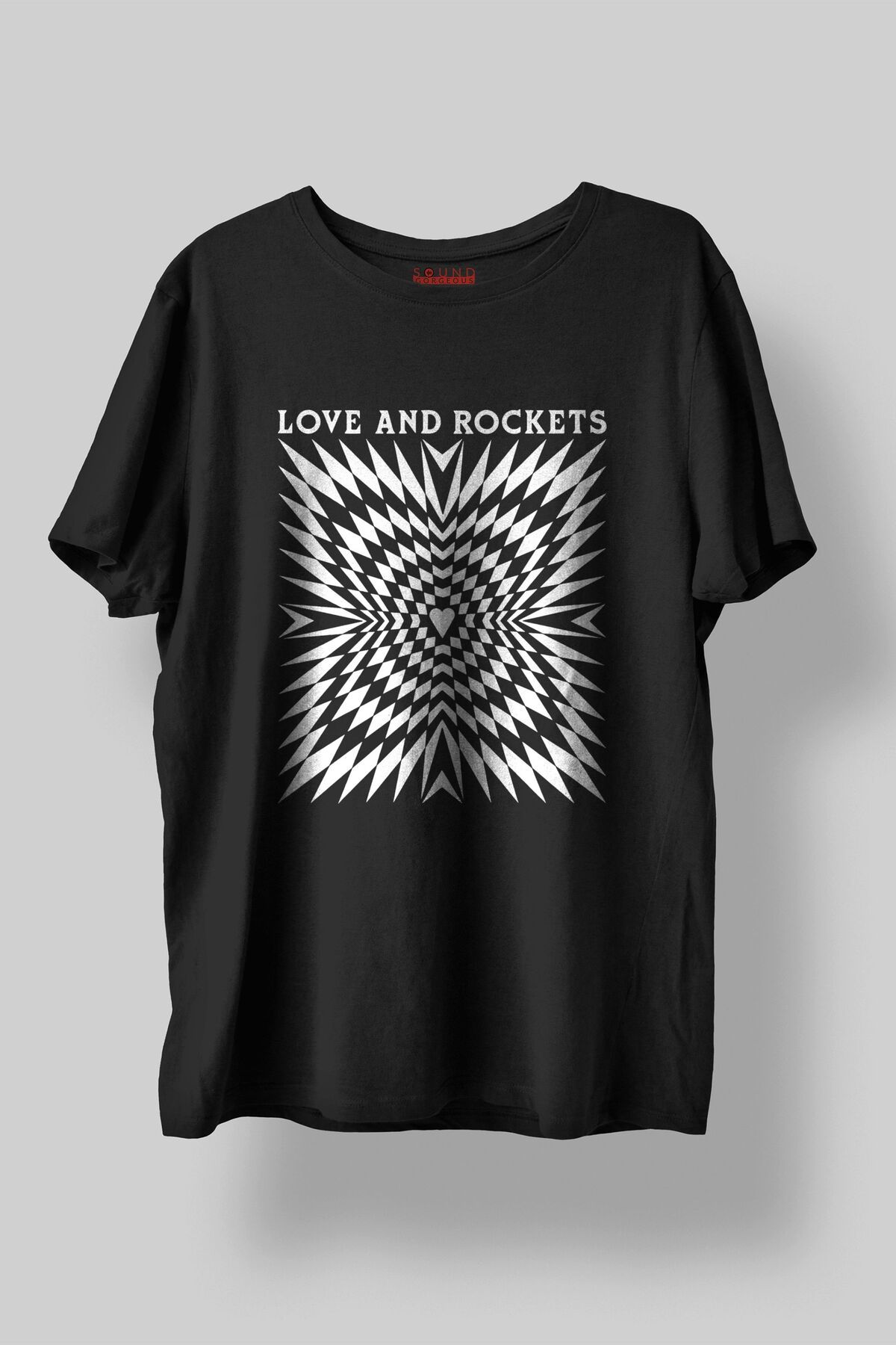 Sound Gorgeous Love and Rockets Müzik Baskılı Regular Fit Unisex Siyah T-Shirt %100 Pamuk No:0214