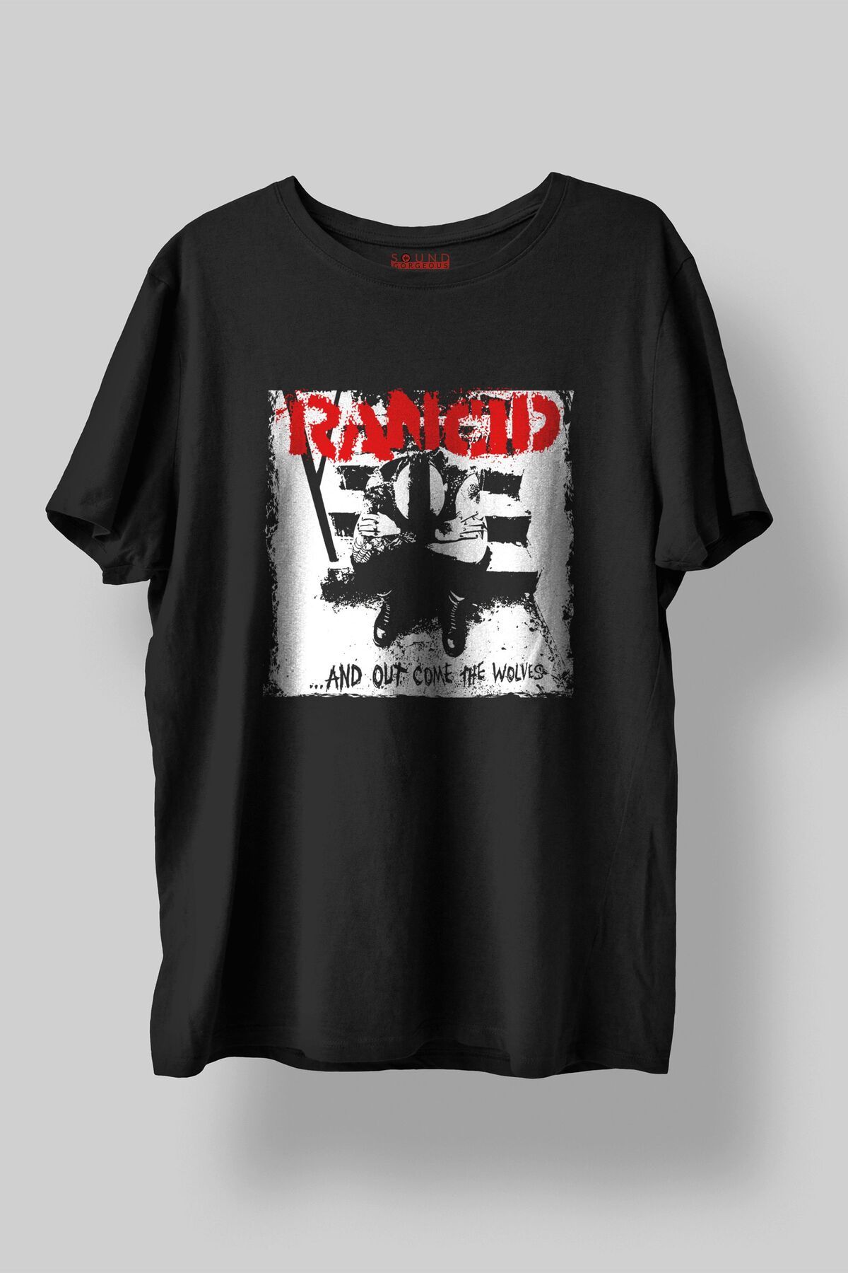 Sound Gorgeous Rancid Müzik Baskılı Regular Fit Unisex Siyah T-Shirt %100 Pamuk No:0319