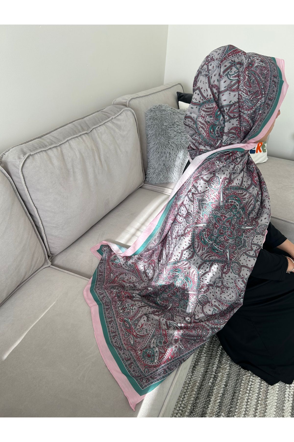 Sümeyye çeyiz Etnik Retro Desen Soft Pamuklu Şal 180*85 cm