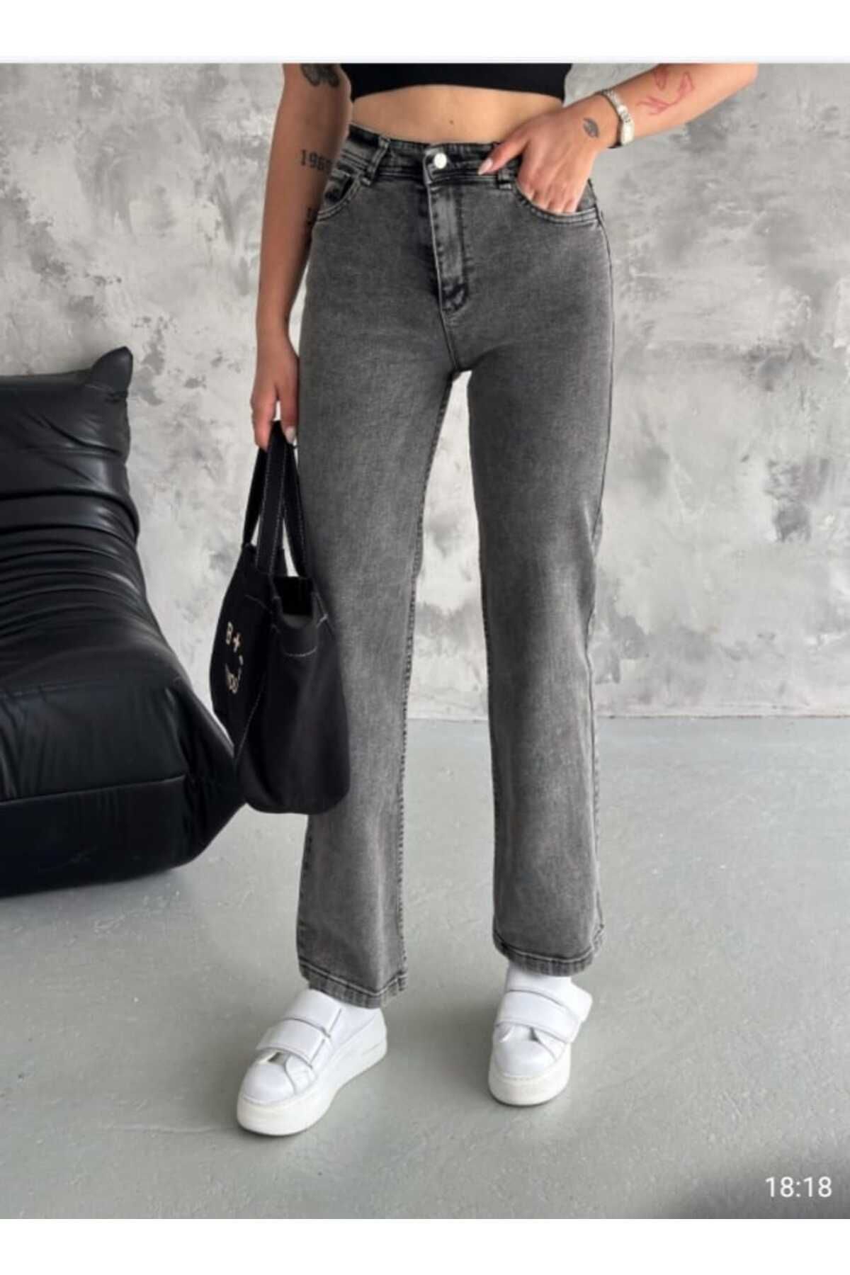 MODA likralı denim kumaş palazzo pantolon