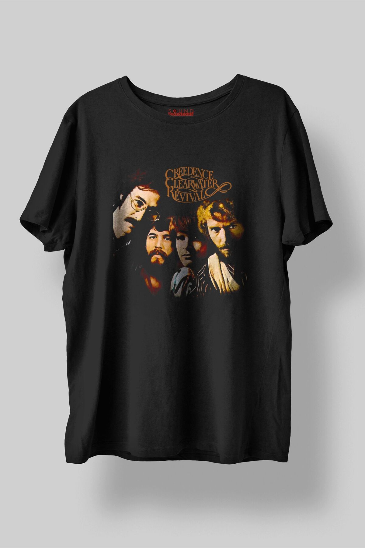 Sound Gorgeous Creedence Clearwater Müzik Baskılı Regular Fit Unisex Siyah T-Shirt %100 Pamuk No:0118