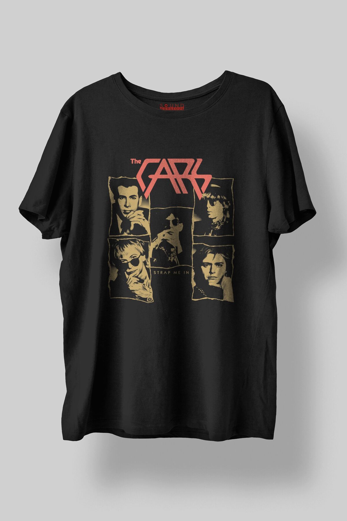 Sound Gorgeous The Cars Müzik Baskılı Regular Fit Unisex Siyah T-Shirt %100 Pamuk No:0370