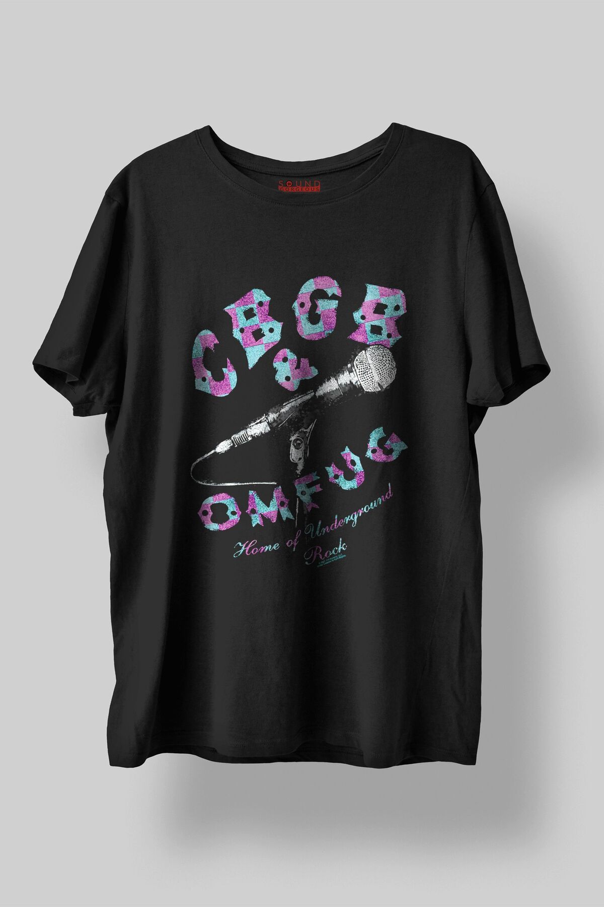 Sound Gorgeous CBGB Omfug Müzik Baskılı Regular Fit Unisex Siyah T-Shirt %100 Pamuk No:0091