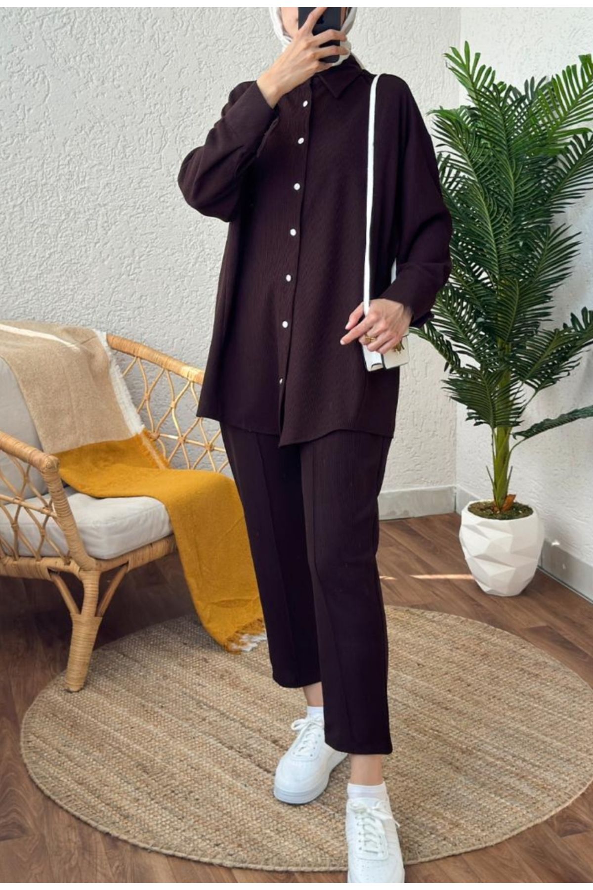 shop İNCİ DÜĞME DETAYLI İKİLİ TAKIM
