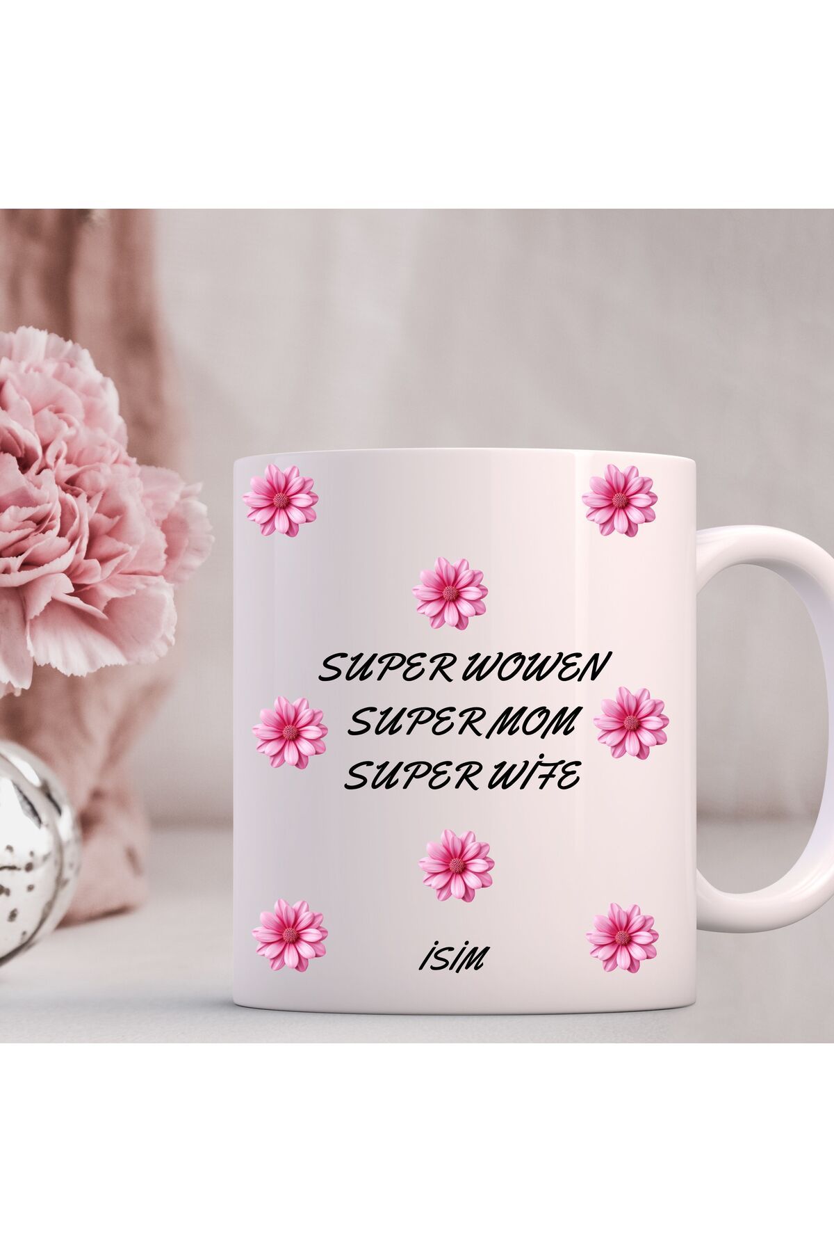 SOFT KİŞİYE ÖZEL İSME ÖZEL SUPER MOM SUPER WİFE TEMALI KUPA BARDAK