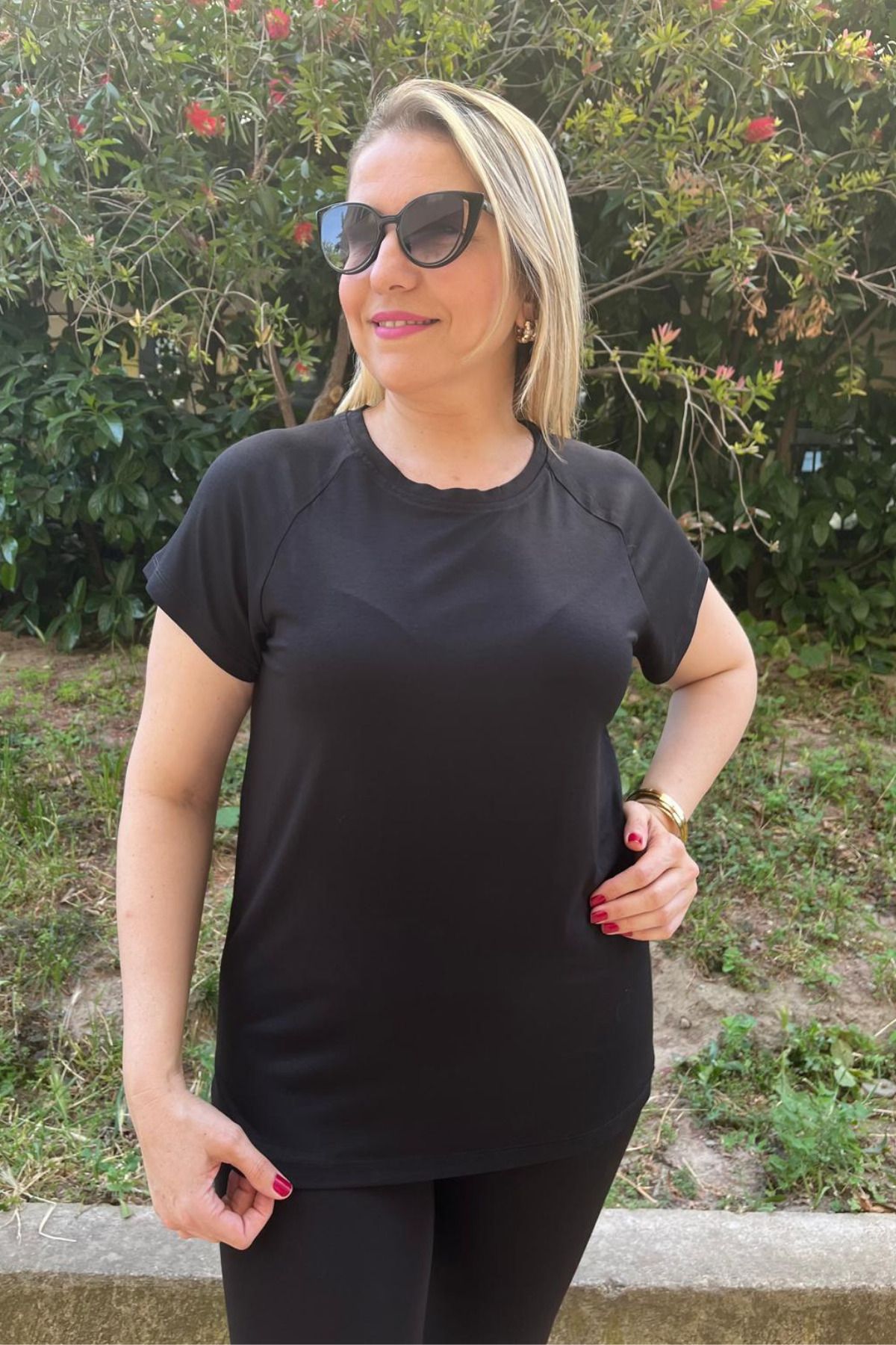 Paw Garage Kadın Büyük Beden Reglan Kol Tişört, %100 Pamuklu Terletmez Yazlık Kumaş, Curve T-shirt