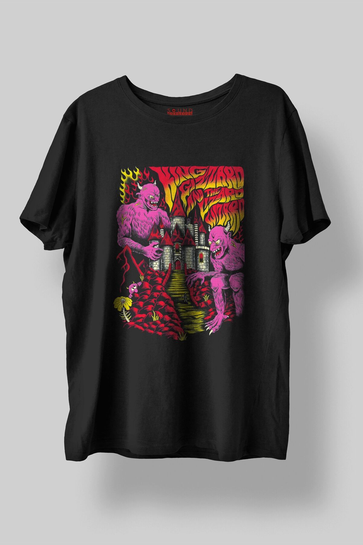 Sound Gorgeous King Gizzard Lizzard Wizard Müzik Baskılı Regular Fit Unisex Siyah T-Shirt %100 Pamuk No:0195