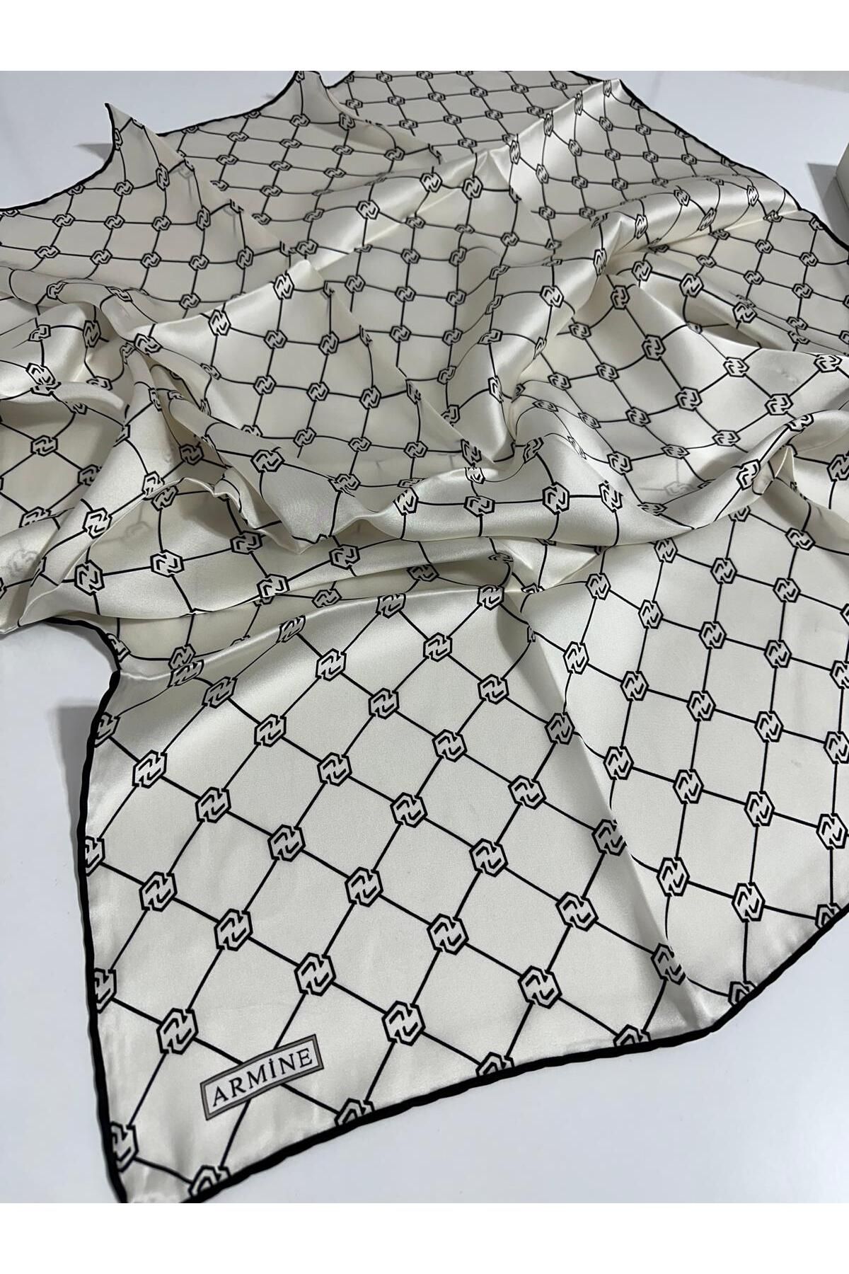 Armine Sura İpek Eşarp 9178D (S ) 90 x 90 Ekru - 82