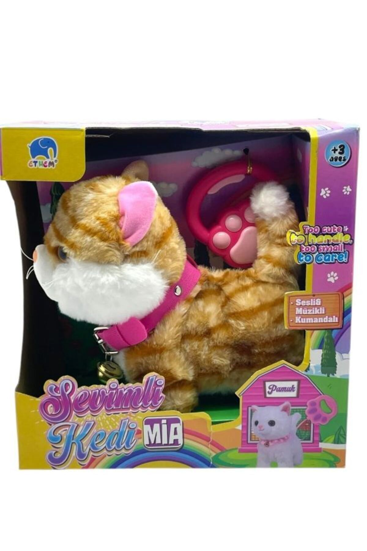 FUNY TOYS TASMALI MİA KEDİ SEVİMLİ PELUŞ PİLLİ OYUNCAK KEDİ