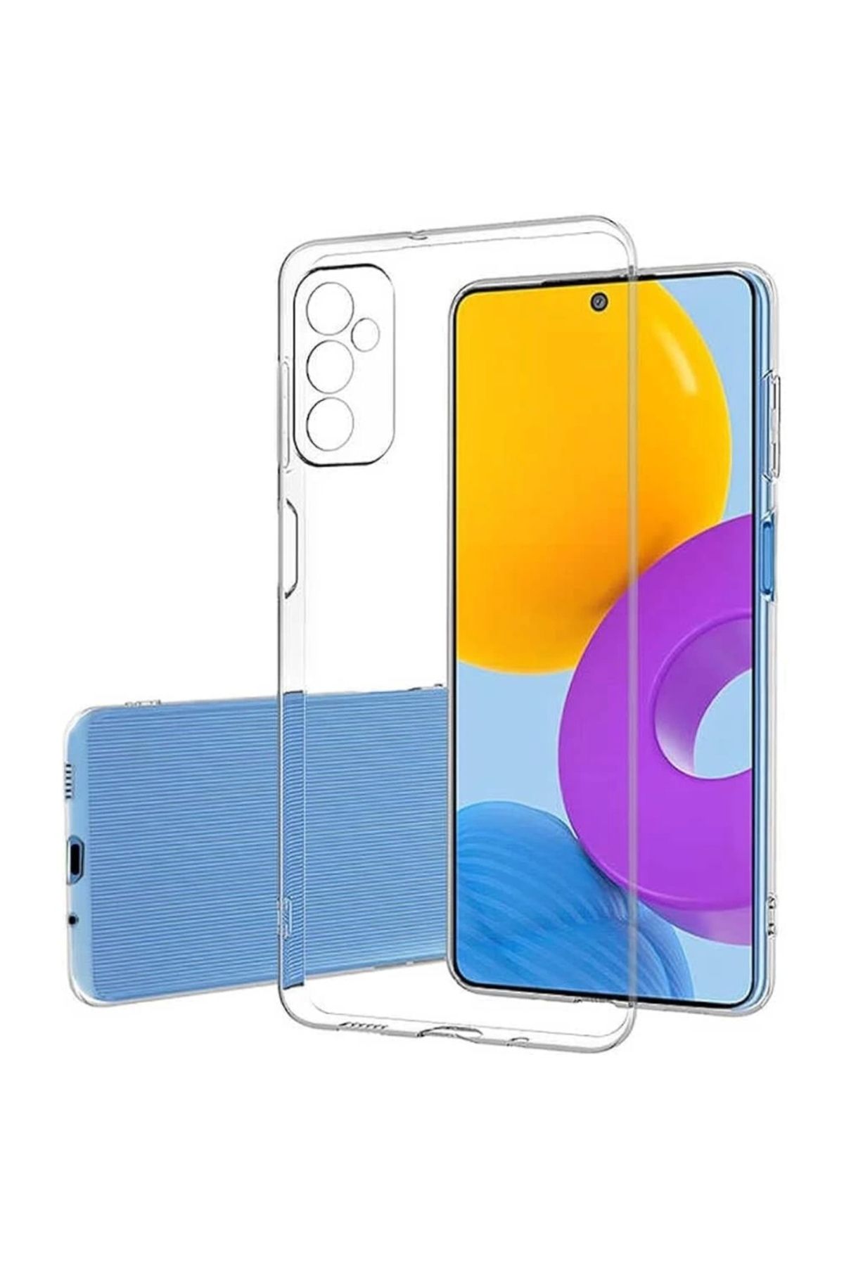 qtop Samsung A14 5G Kılıf Kamera Korumalı Şeffaf Silikon