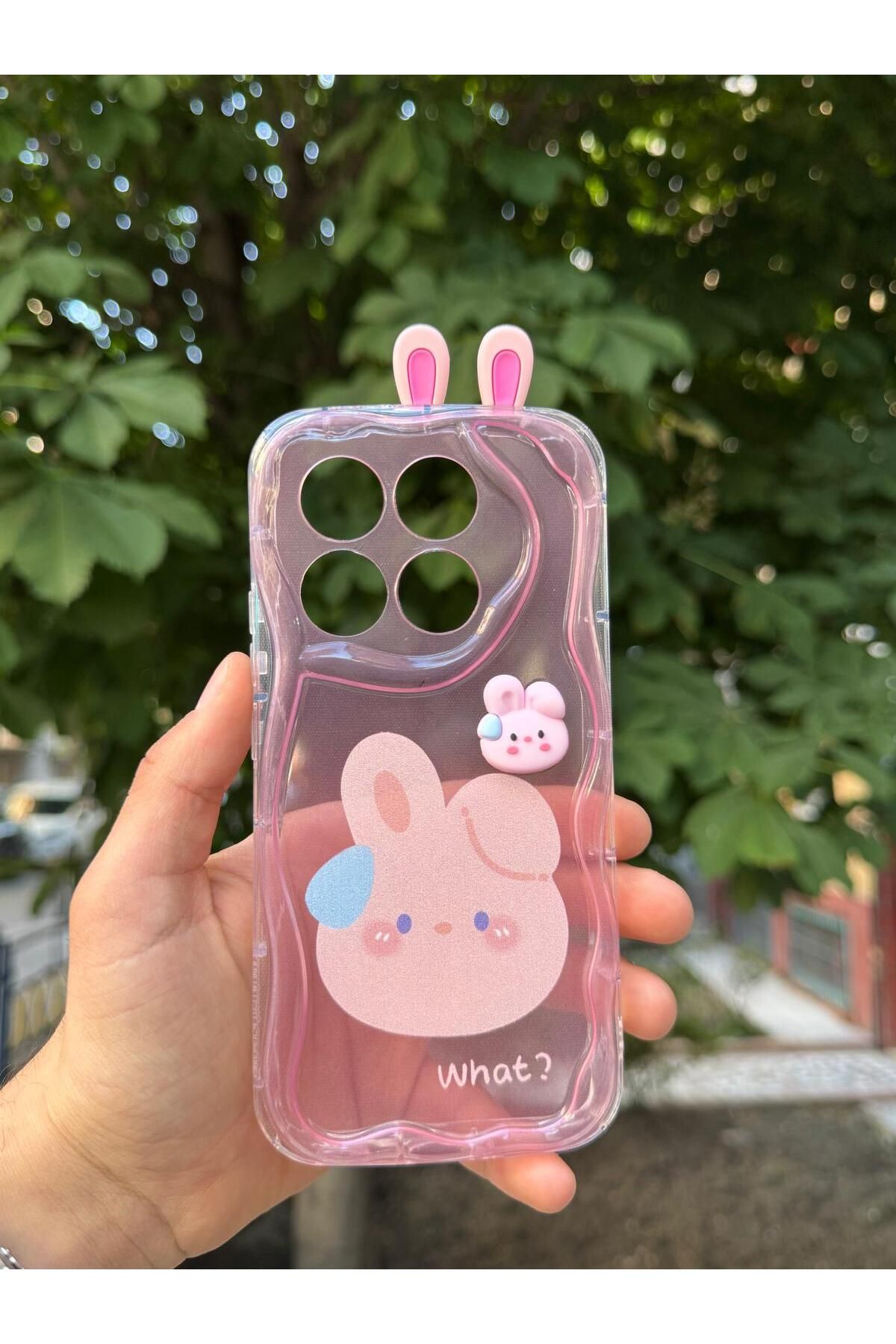 LioTech Xiaomi Mi 14T/Mi 14 T Pro Uyumlu Ayı Desenli Kulak Desenli Darbe Emici Özelliğe Sahip Kılıf
