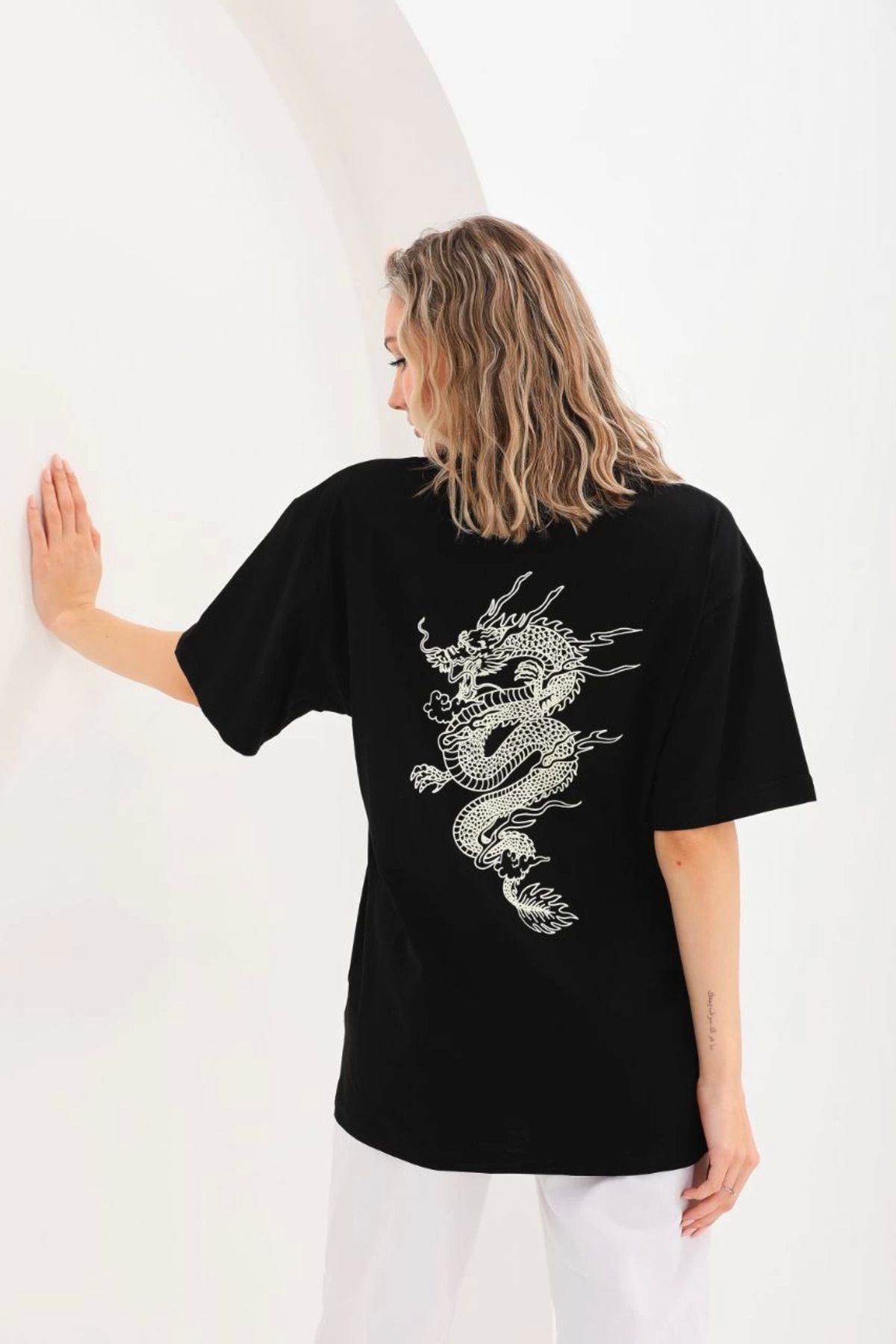 Vemora Unisex Baskılı Oversize T-Shirt - Siyah