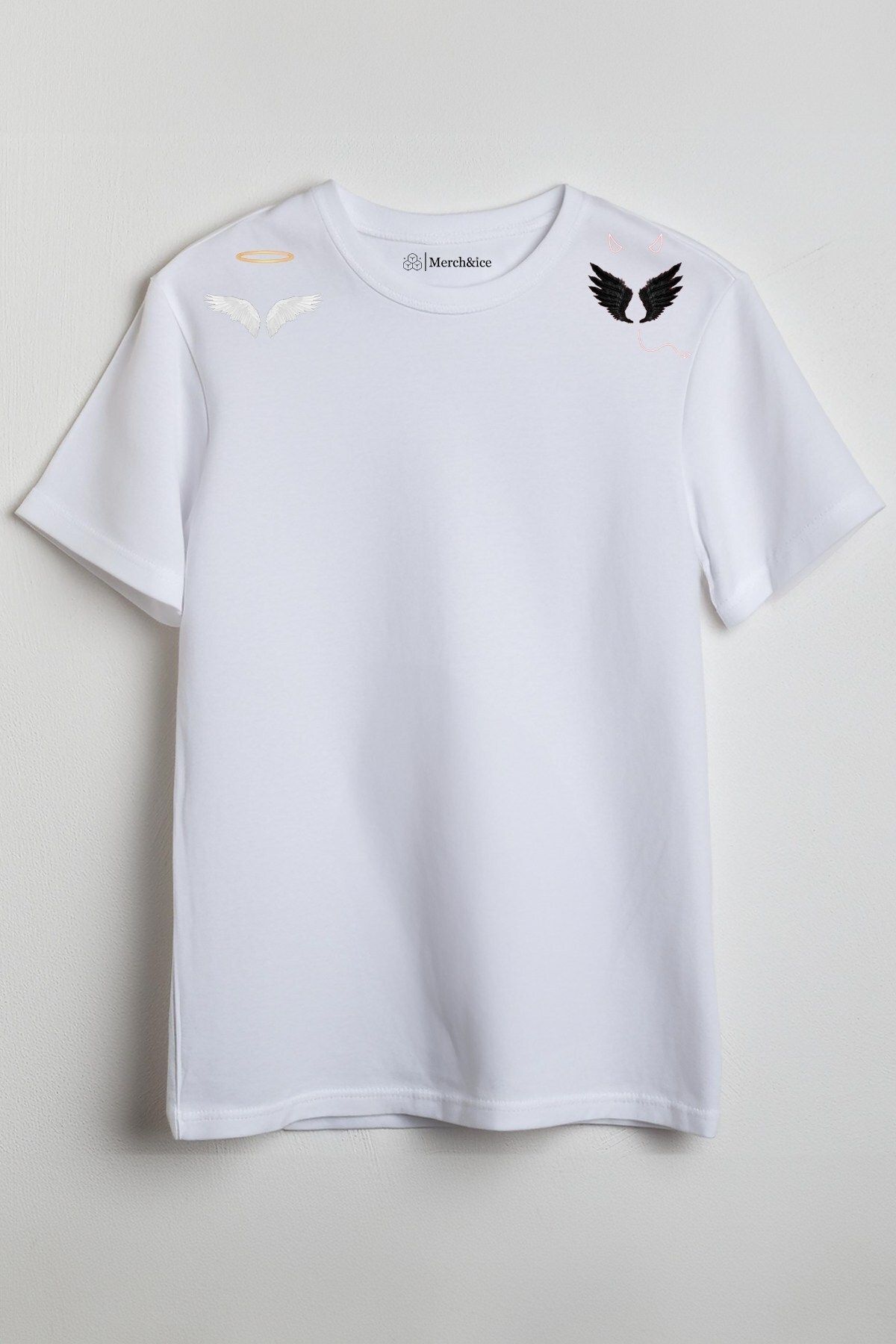 Merch&ice Tarafını Seç Melek Şeytan Baskılı Unisex T-Shirt
