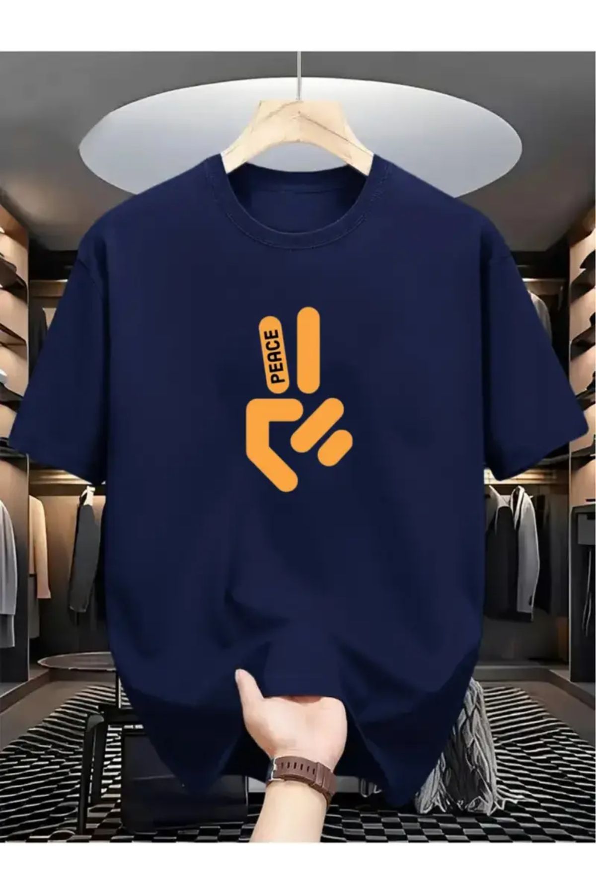MANCY Unisex Peace Baskılı Oversize T-shirt