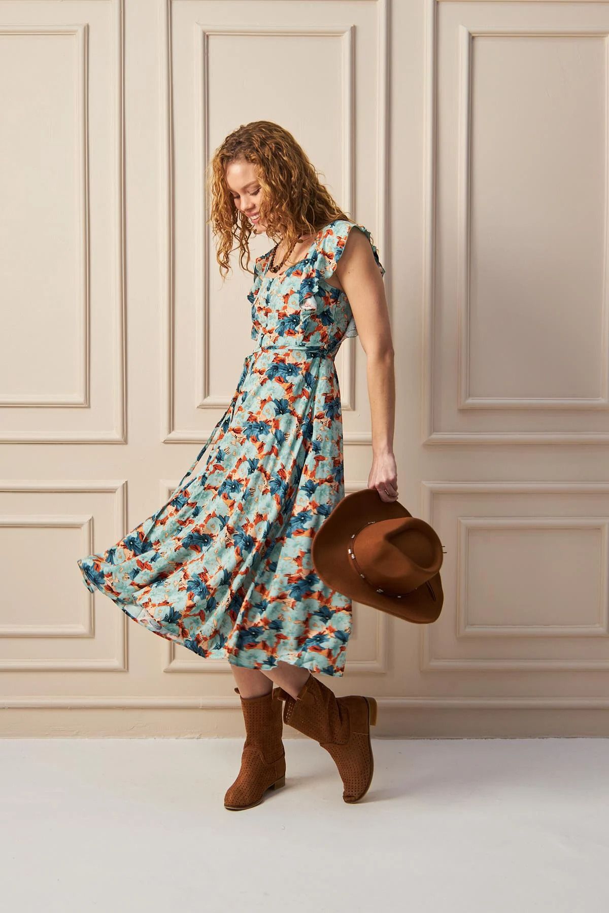 MODA Elbise-Tropical Bloom