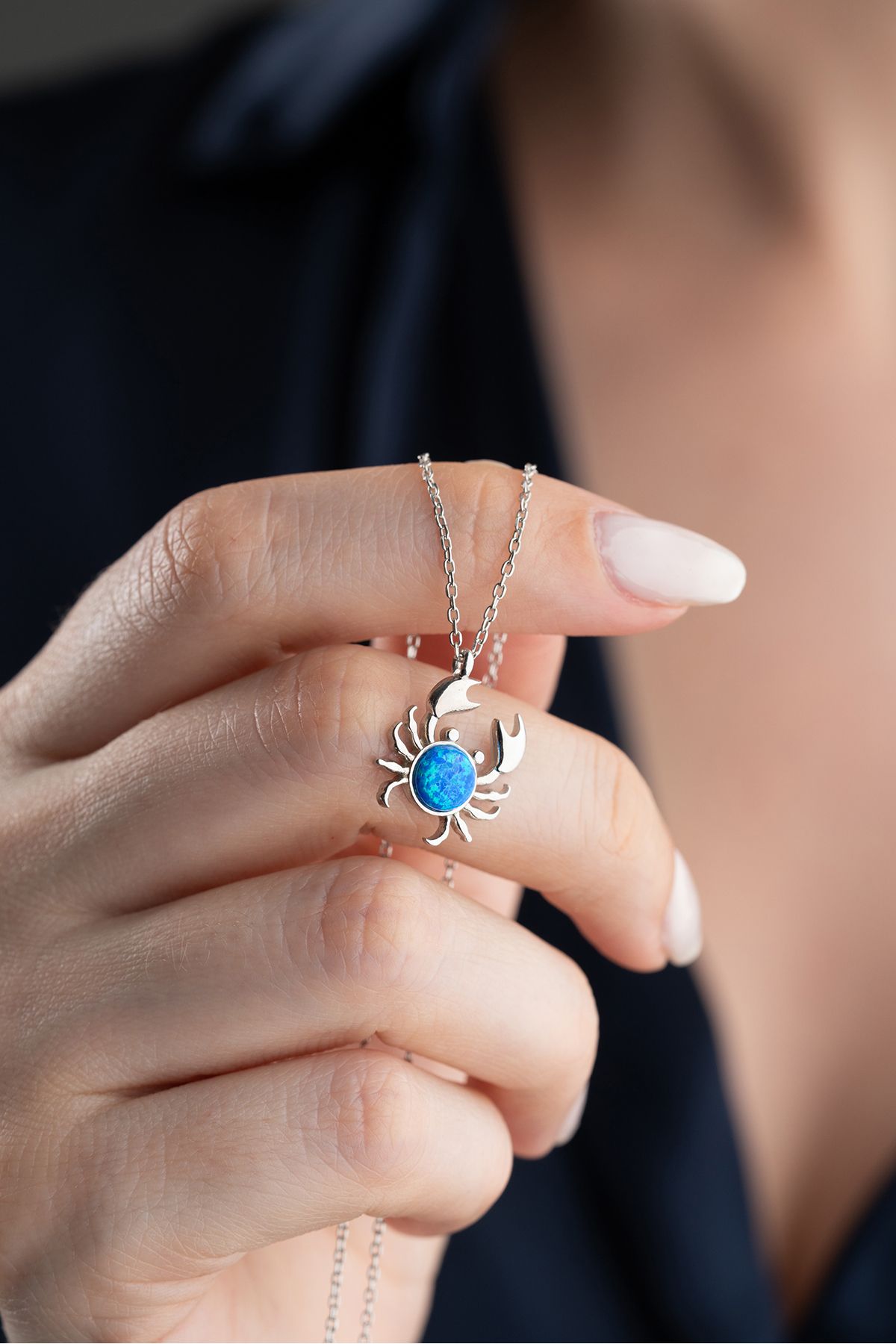 Silvano Jewelry 925 Ayar Gümüş Yengeç Kolye
