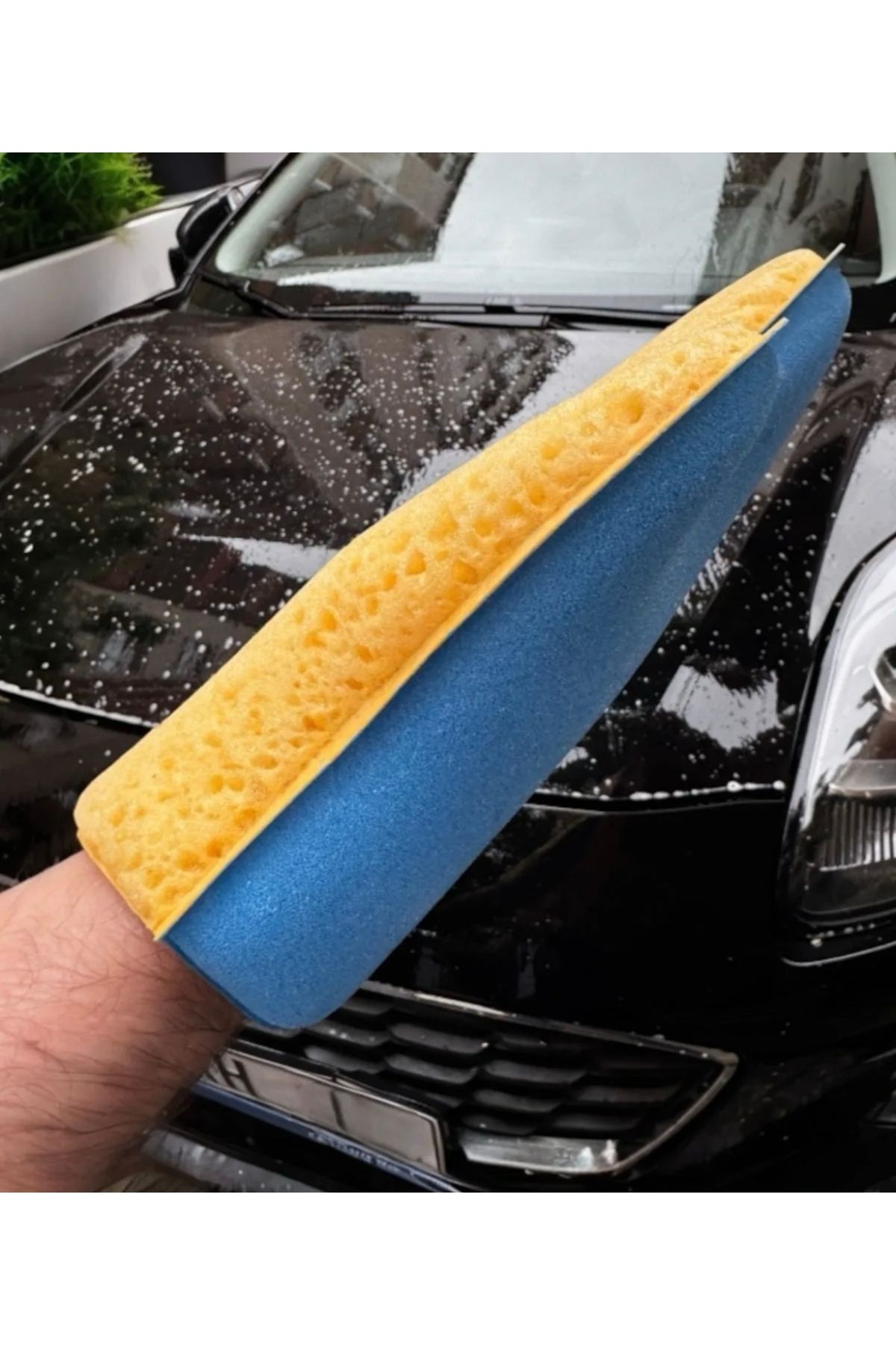 GhostCar Sünger Oto Yıkama Eldiveni – Çift Yüzeyli, Mikrofiber Temizlik Eldiveni