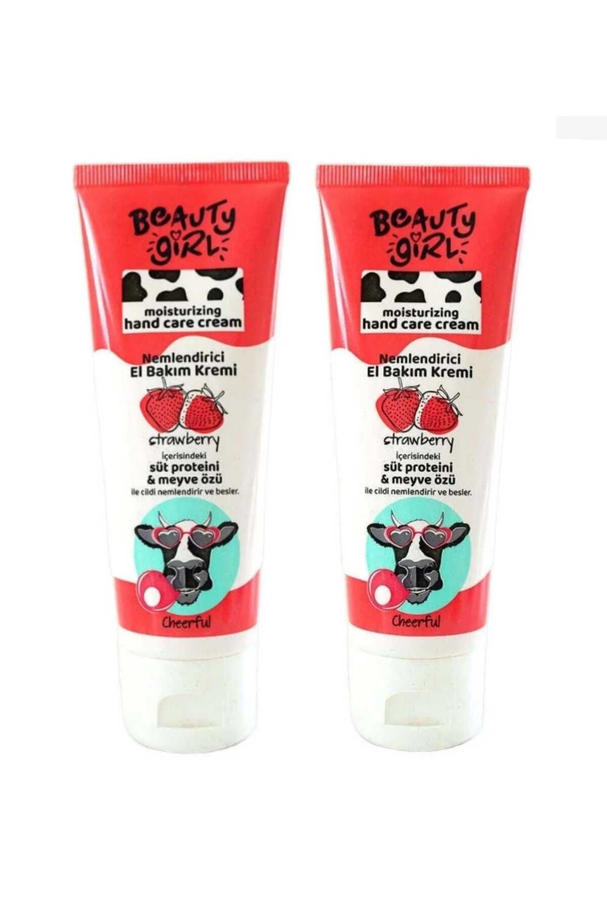 beauty girl El Kremi̇ Çi̇lek Milk Thrapy 75 Ml 2 Adet