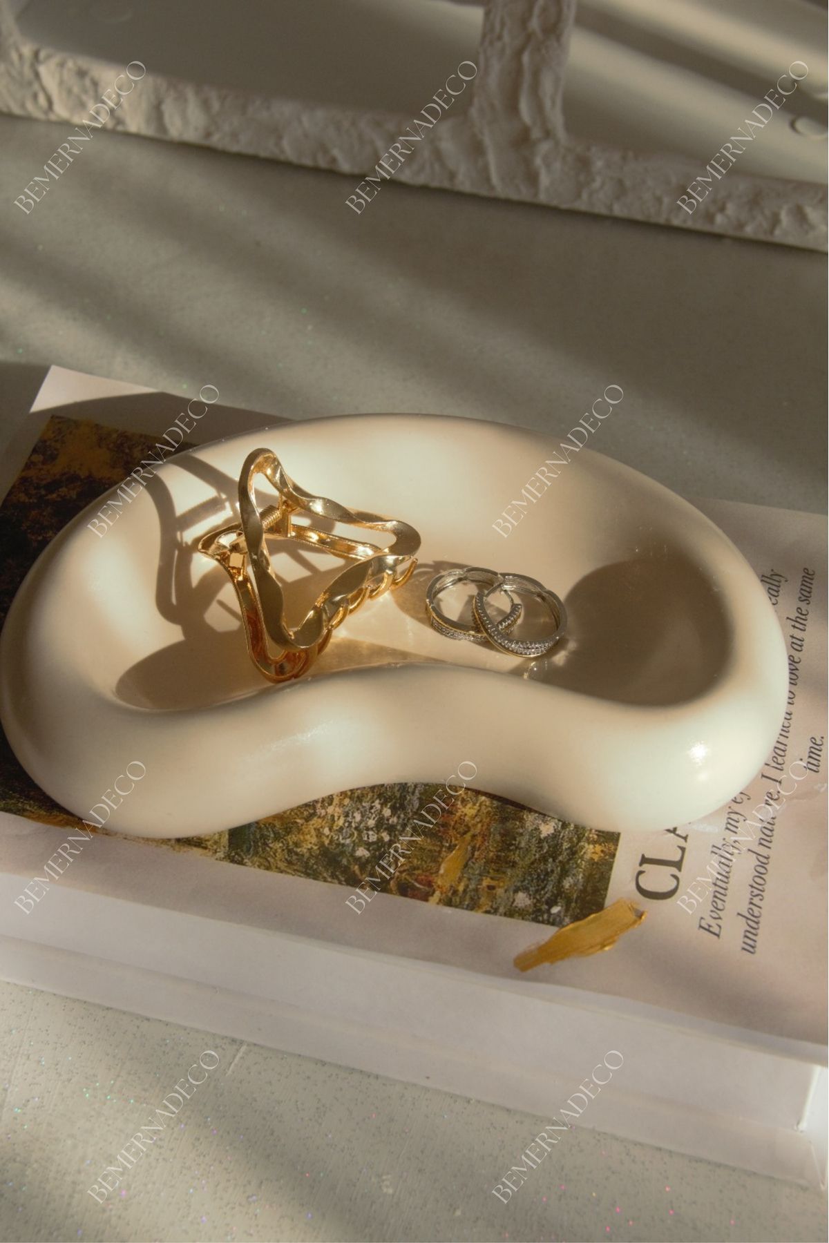 Bemerna Deco Dekoratif Tabak Kase, Takı Tabağı, Anahtarlık, Sunum Kasesi