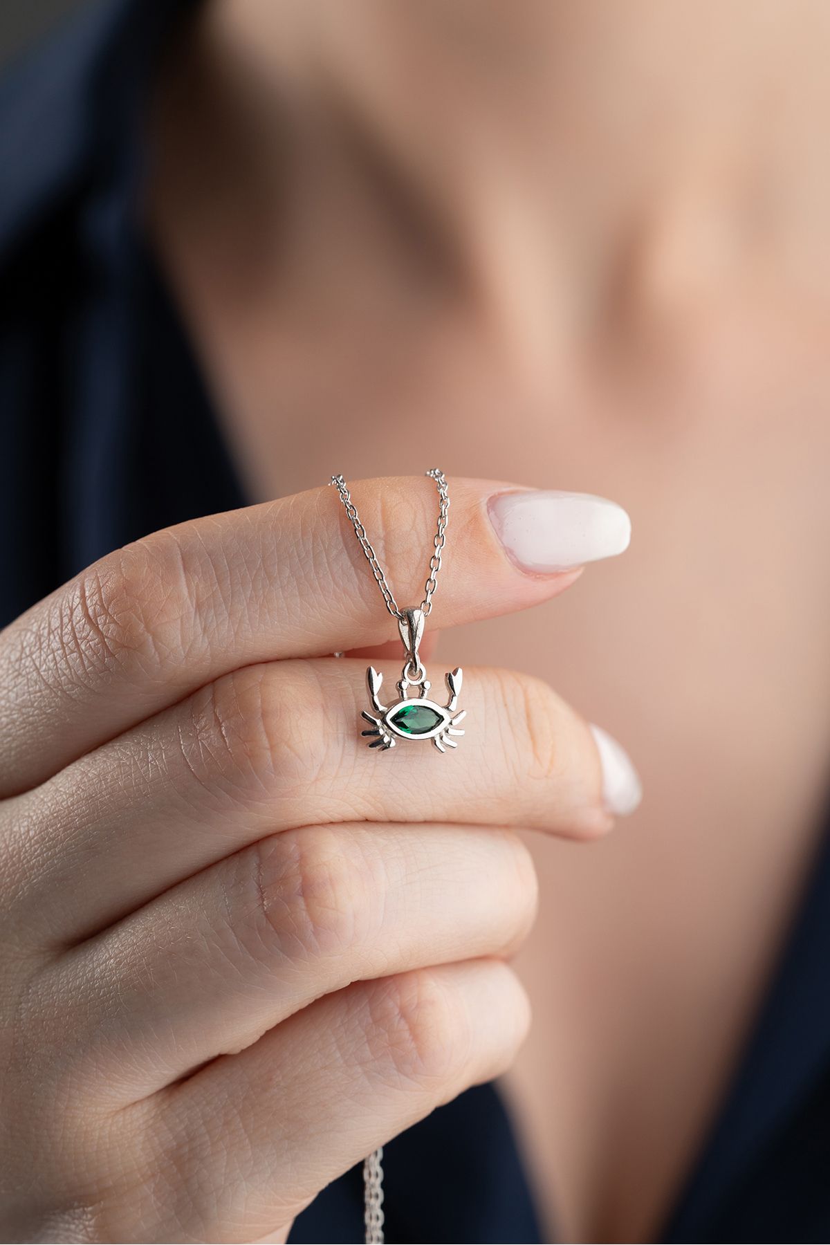 Silvano Jewelry 925 Ayar Gümüş Yengeç Model Kolye