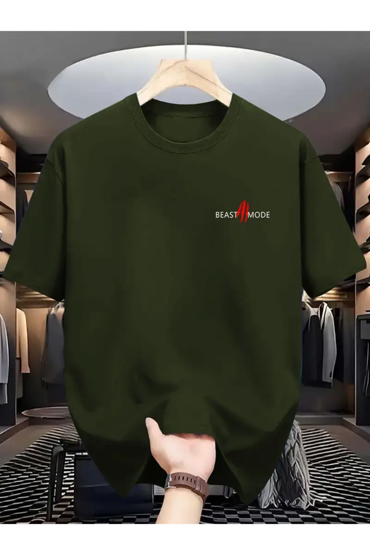 MANCY Unisex Beast Mode Baskılı Oversize T-shirt