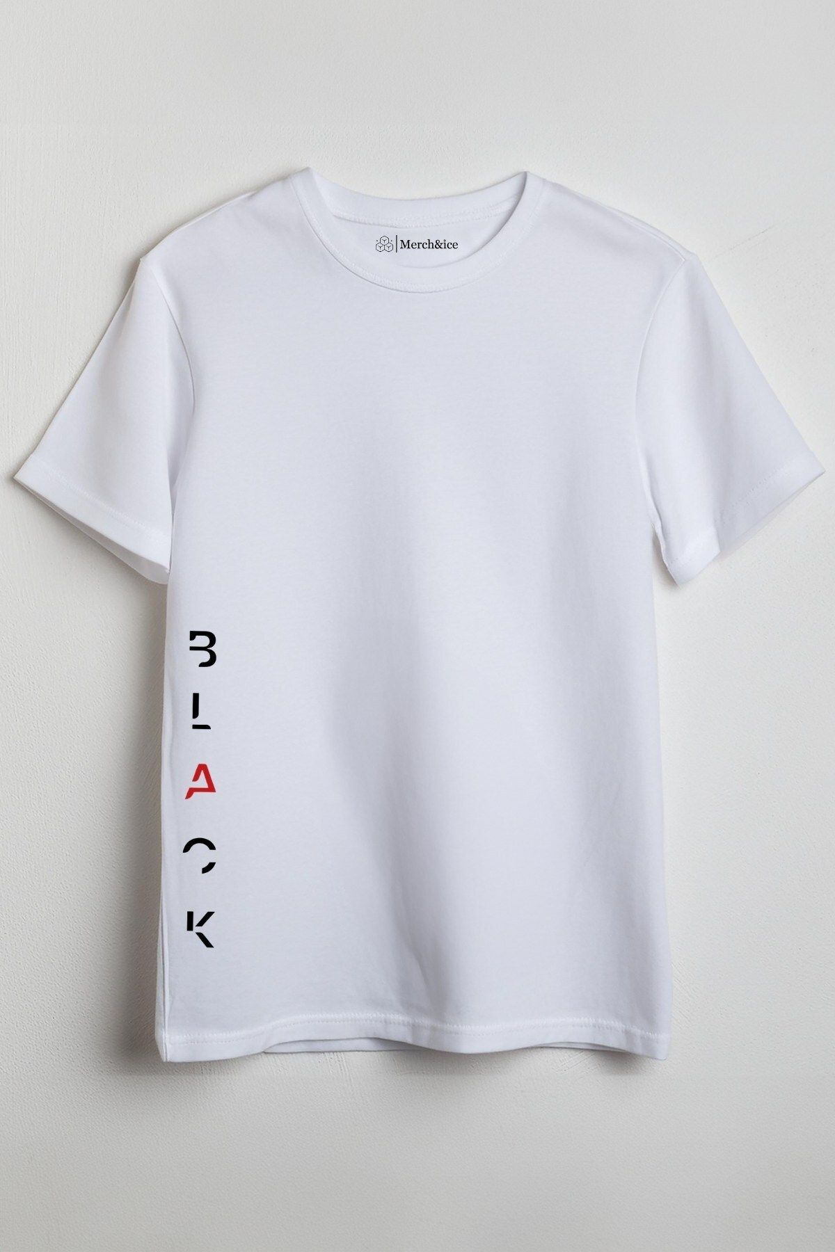 Merch&ice Black Yandan Baskılı Unisex T-Shirt